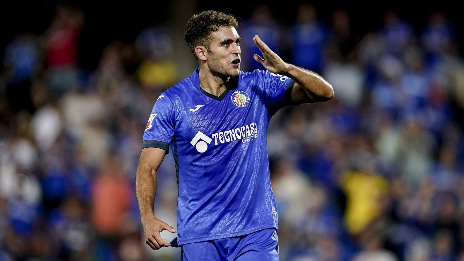 Andrés García durante el Getafe - Racing de la jornada 2