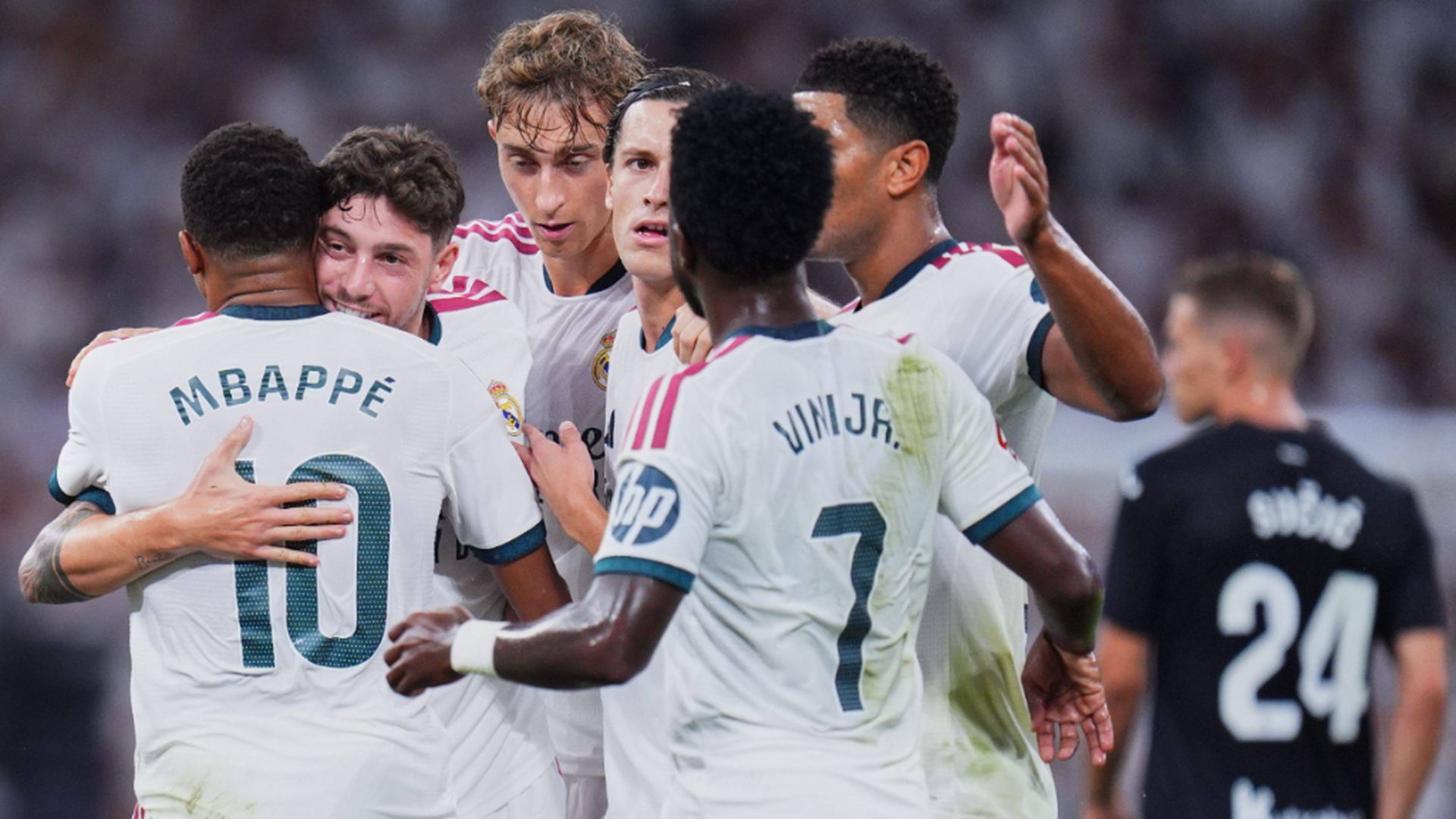 El Madrid, celebrando un gol ante la Real Sociedad