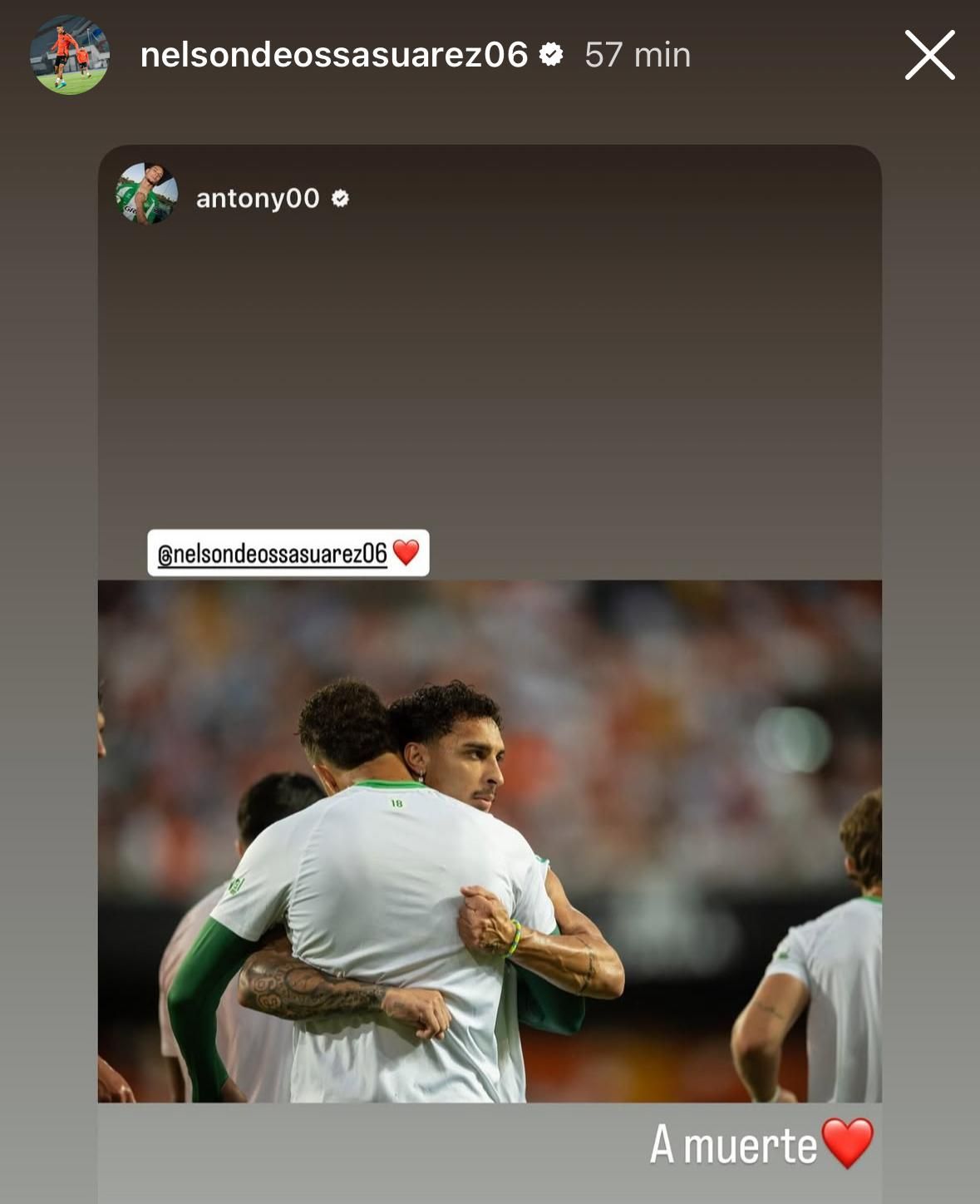 El mensaje de Nelso Deossa Antony tras el Valencia - Betis