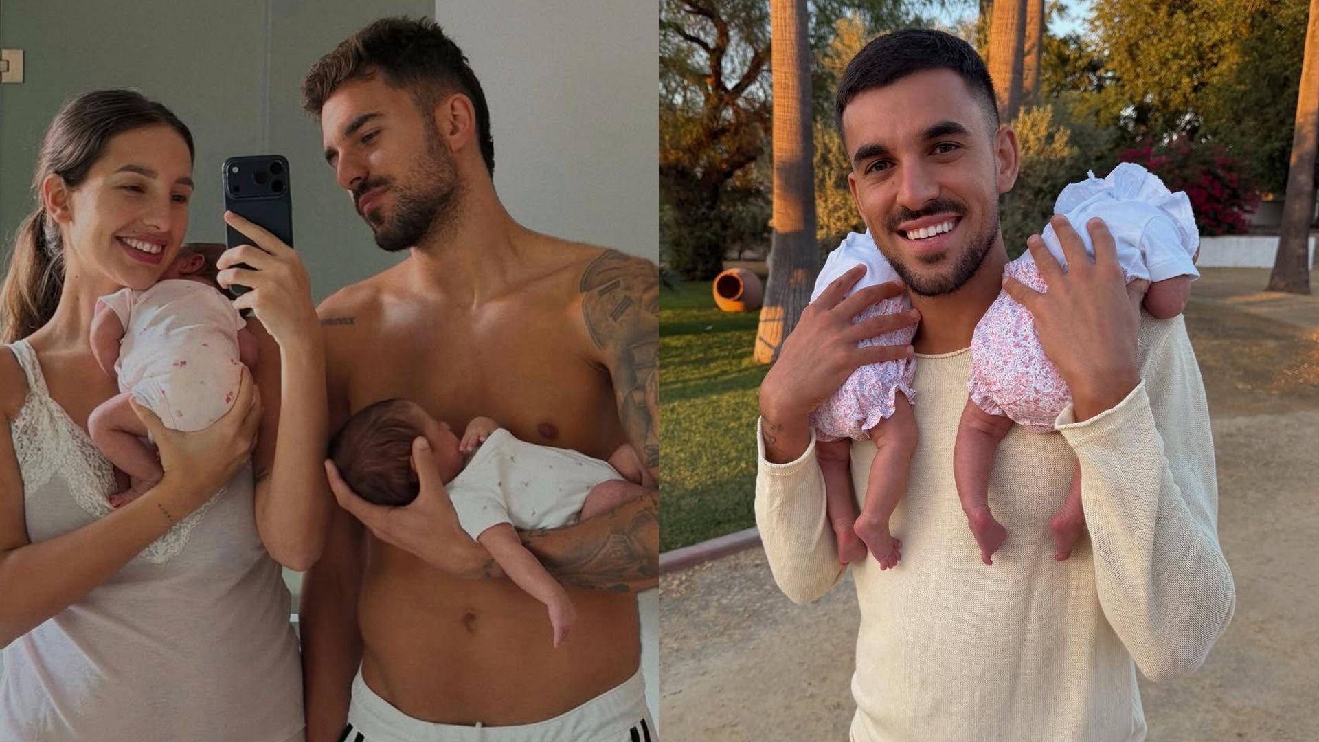 Luna serrat y Dani Ceballos con sus dos hijas Luna serrat y Dani Ceballos con sus dos hijas