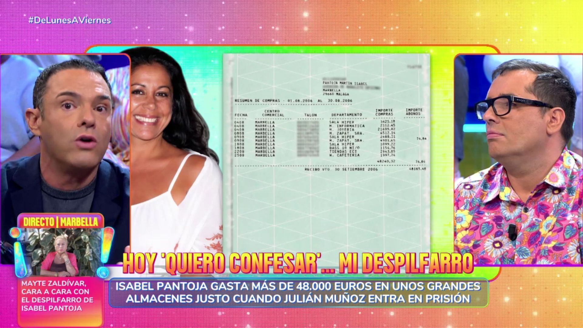 Carlos Corbacho saca a la luz la factura de la sorprendente cifra que Isabel Pantoja se gastaba en un mes