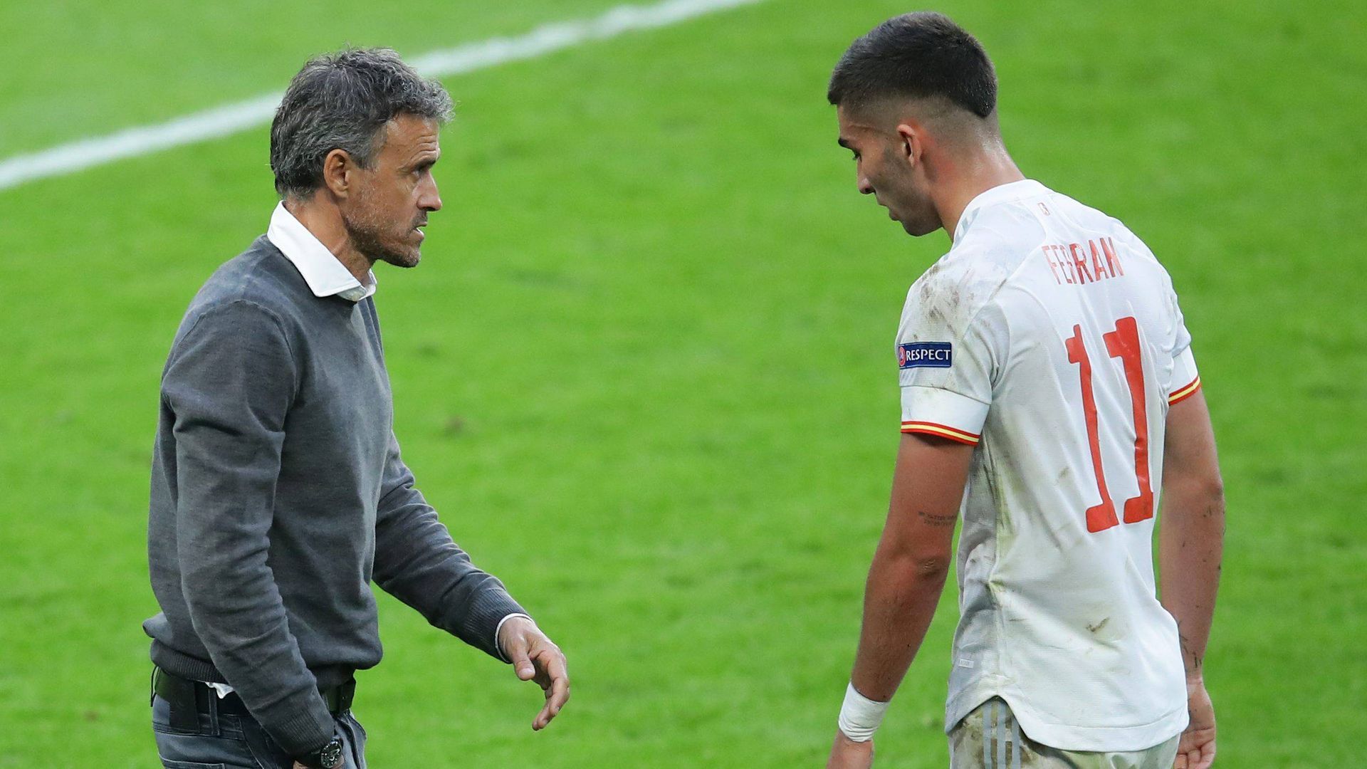 Ferran y Luis Enrique, cuando este era entrenador de la selección, en 2021
