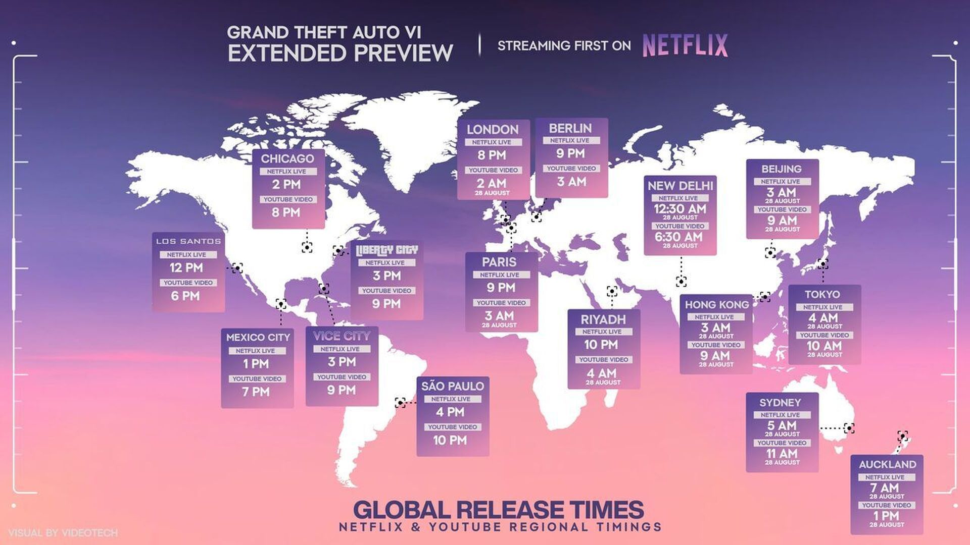 Horarios para ver el avance extendido de GTA VI