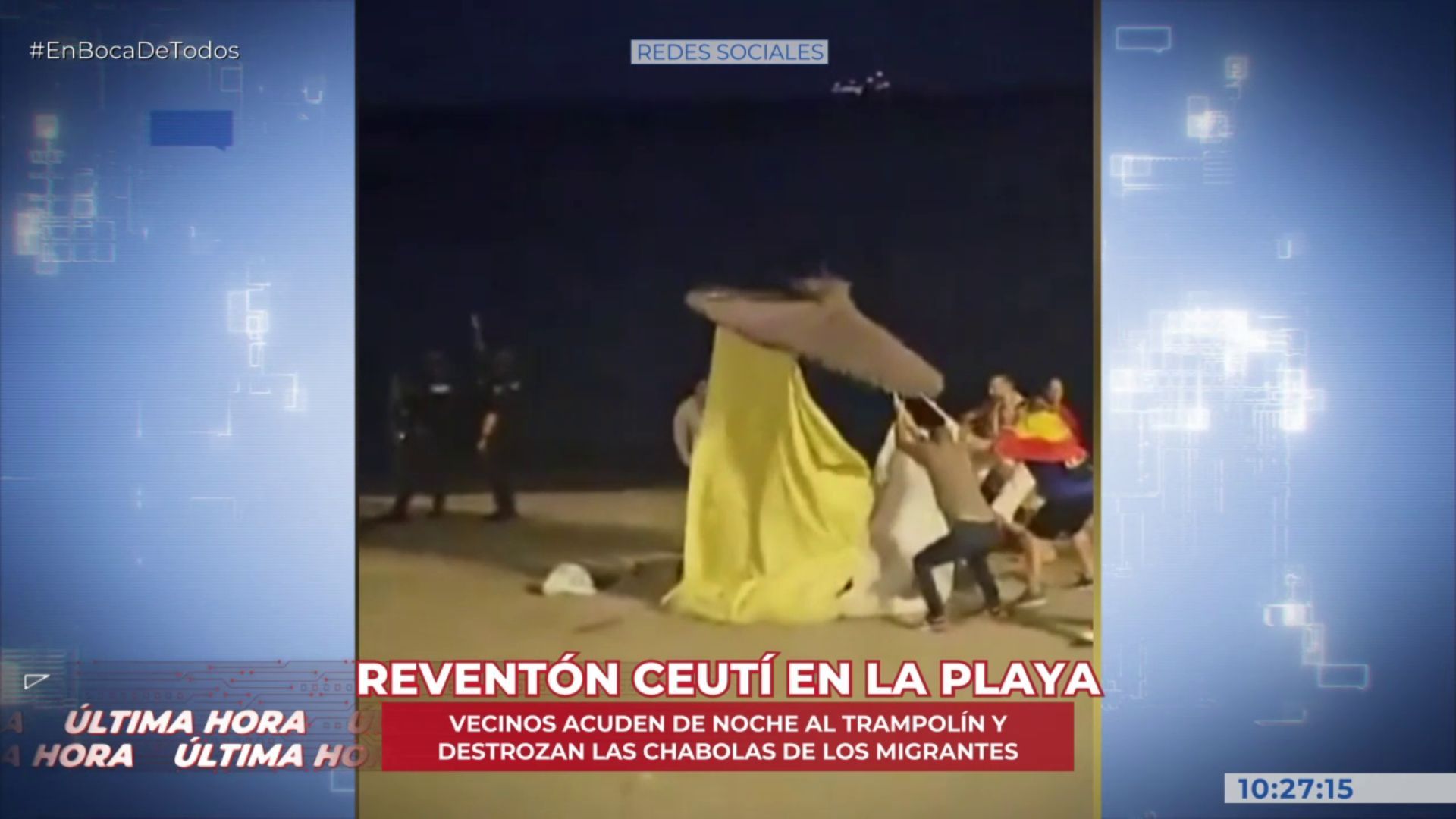 Imágenes inéditas del estallido en Ceuta_ vecinos destrozan las chabolas de los migrantes en un tenso enfrentamiento
