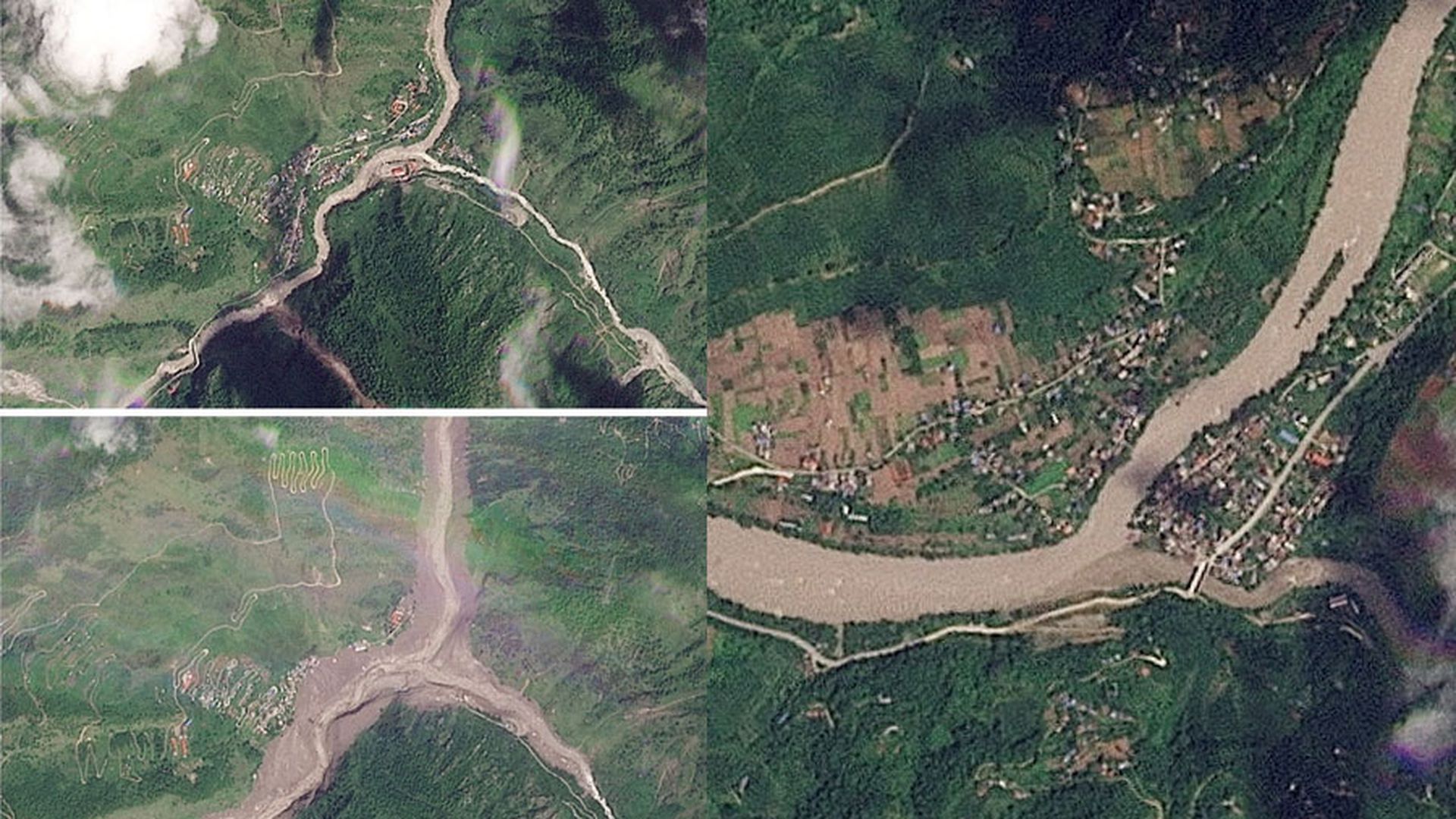 Las imágenes satélitales del antes y el después en Nepal Las imágenes satélitales del antes y el después en Nepal