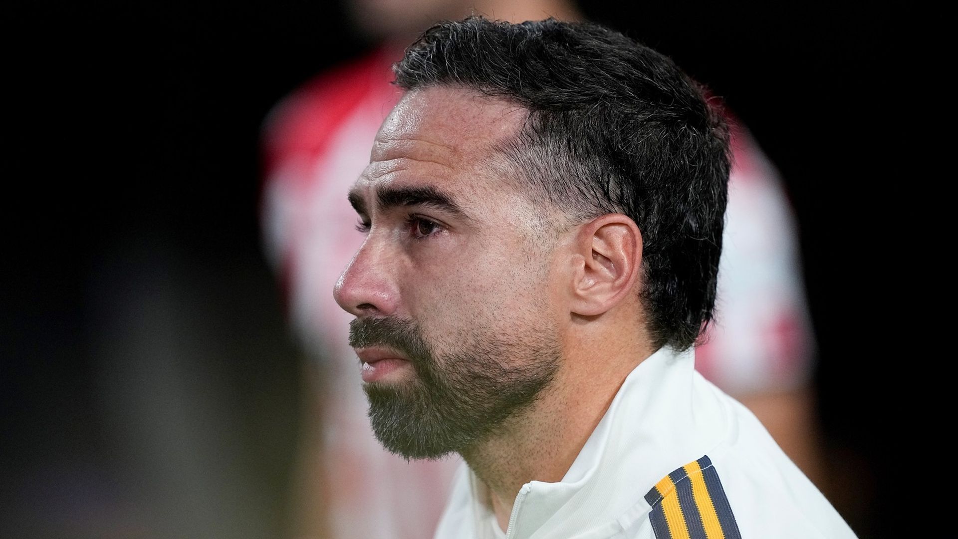 Dani Carvajal antes de un partido con el Real Madrid Dani Carvajal antes de un partido con el Real Madrid