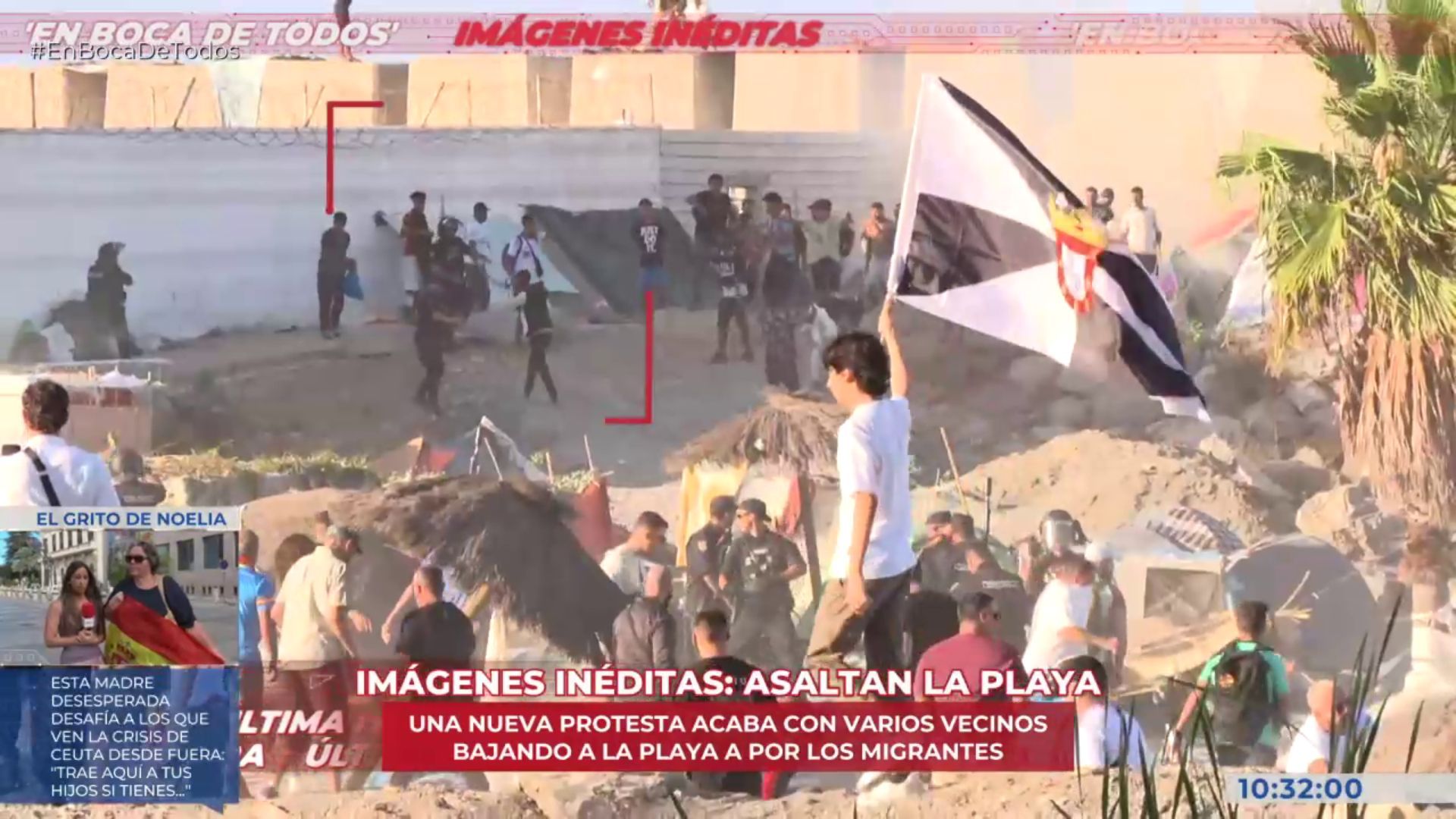Estalla la violencia en Ceuta_ vecinos arrasan con las chabolas y los migrantes responden con piedras Estalla la violencia en Ceuta_ vecinos arrasan con las chabolas y los migrantes responden con piedras