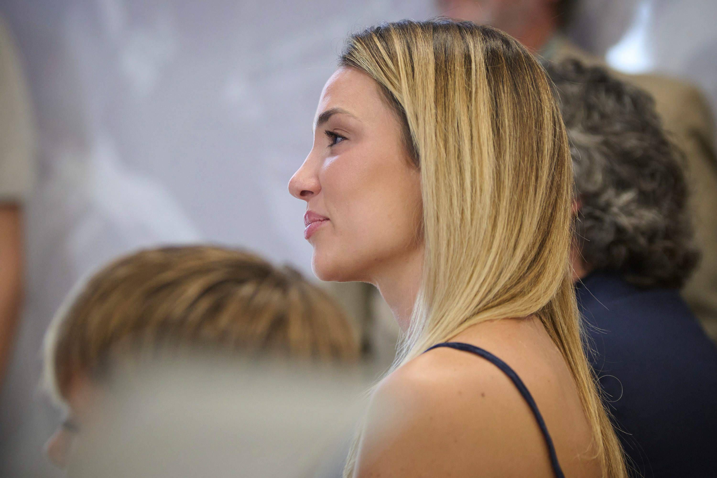 Alice Campello, en la presentación de Álvaro Morata en Leganés