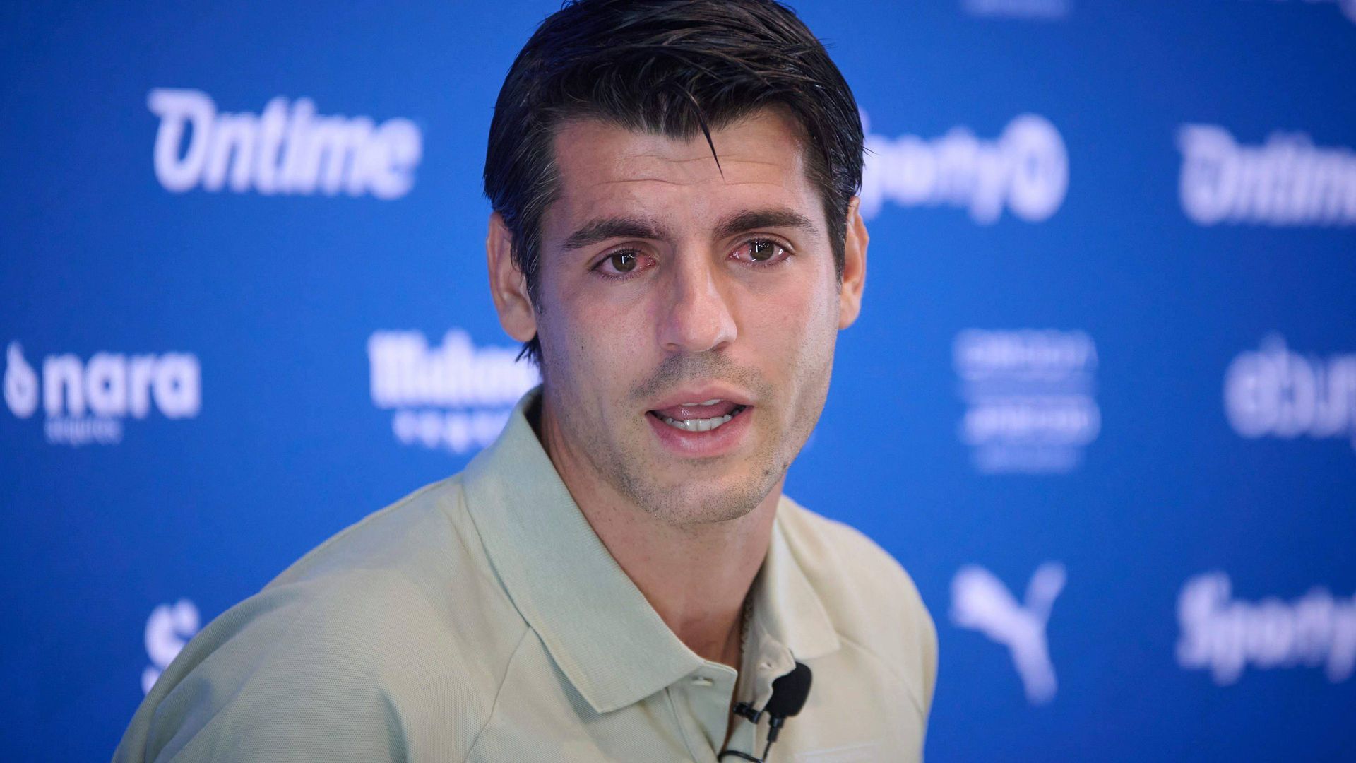 Álvaro Morata, emocionado durante su discurso