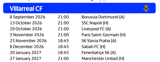 Calendario VCF