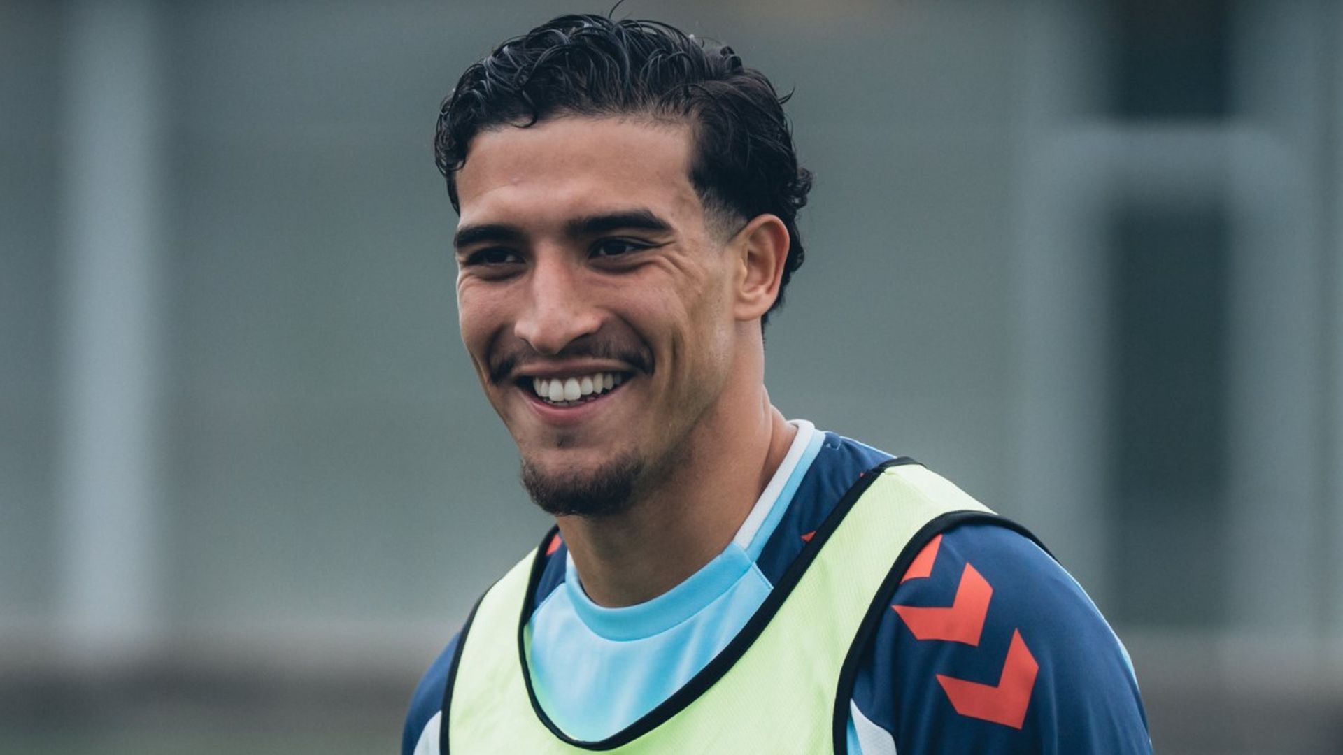 Couhaib Driouech, en su primer entrenamiento con el Celta