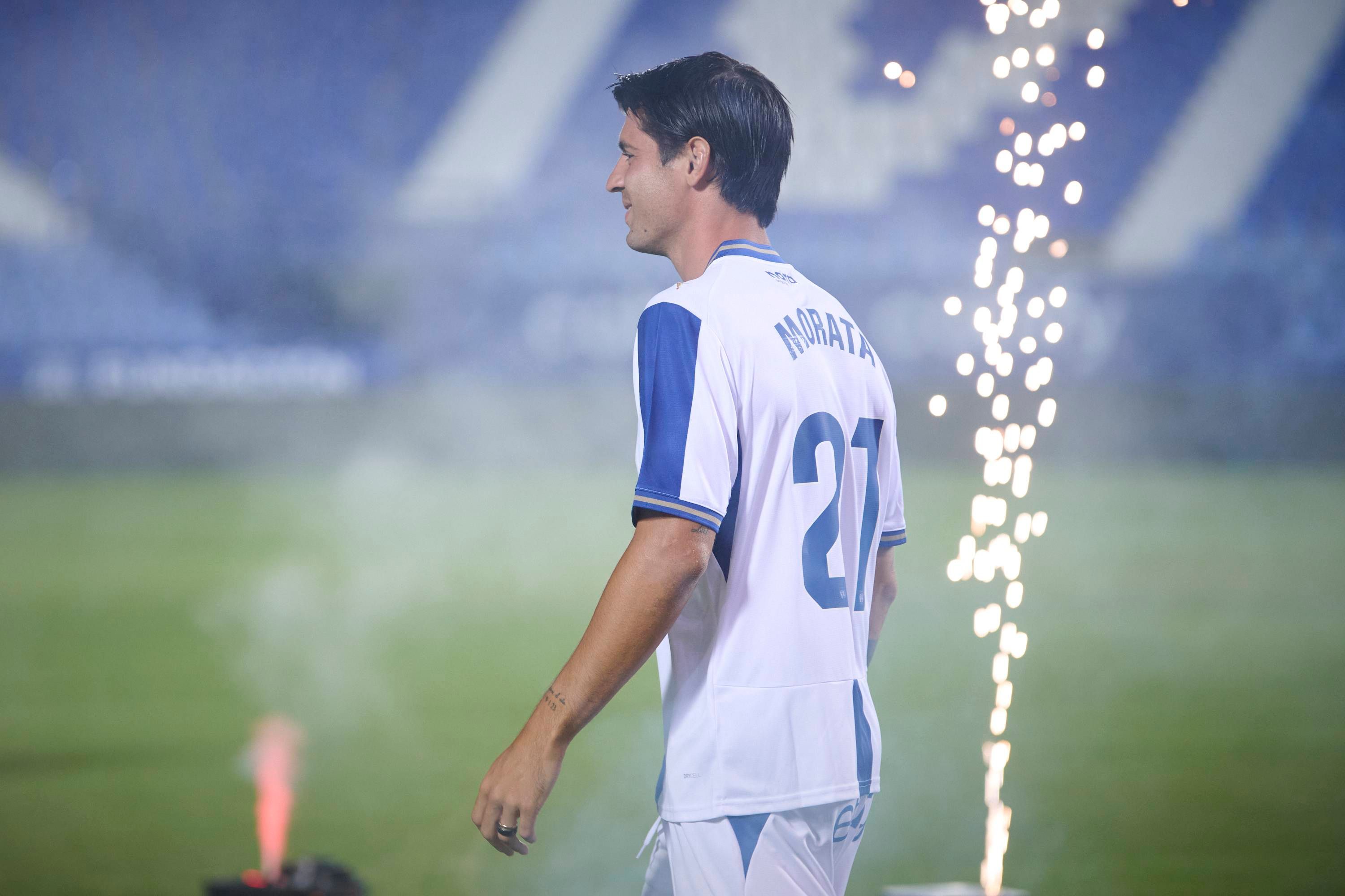 La presentación de Álvaro Morata en Leganés