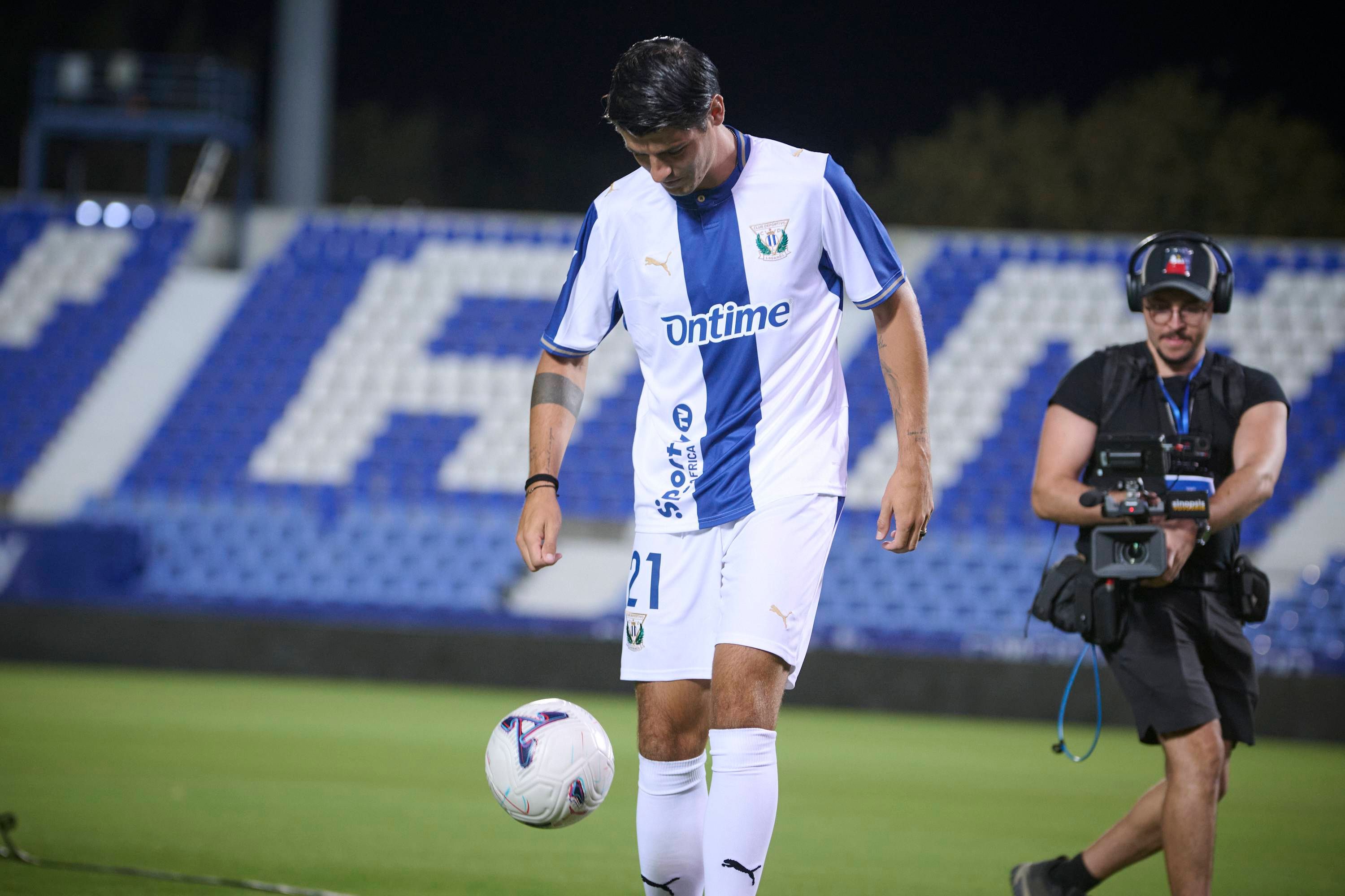 La presentación de Álvaro Morata en Leganés