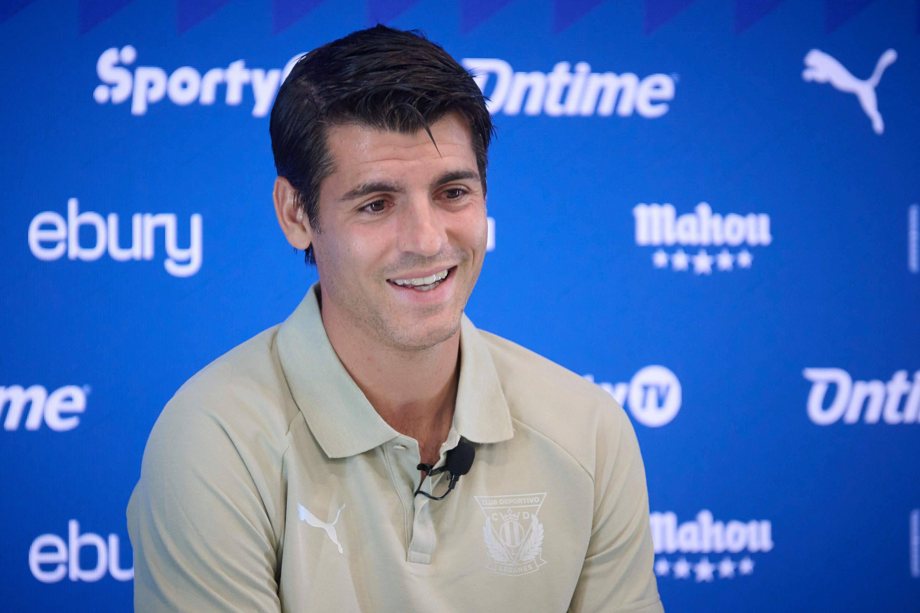 La presentación de Álvaro Morata en Leganés