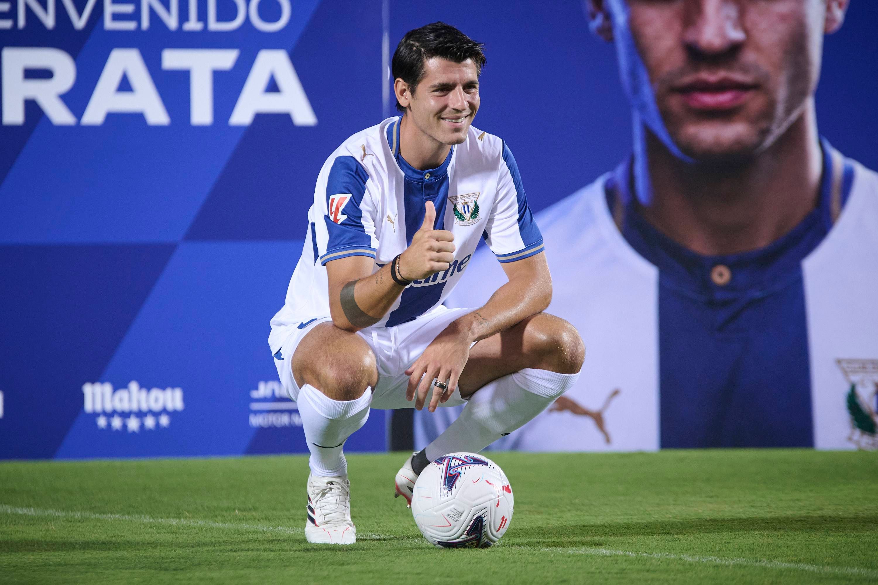 La presentación de Álvaro Morata en Leganés