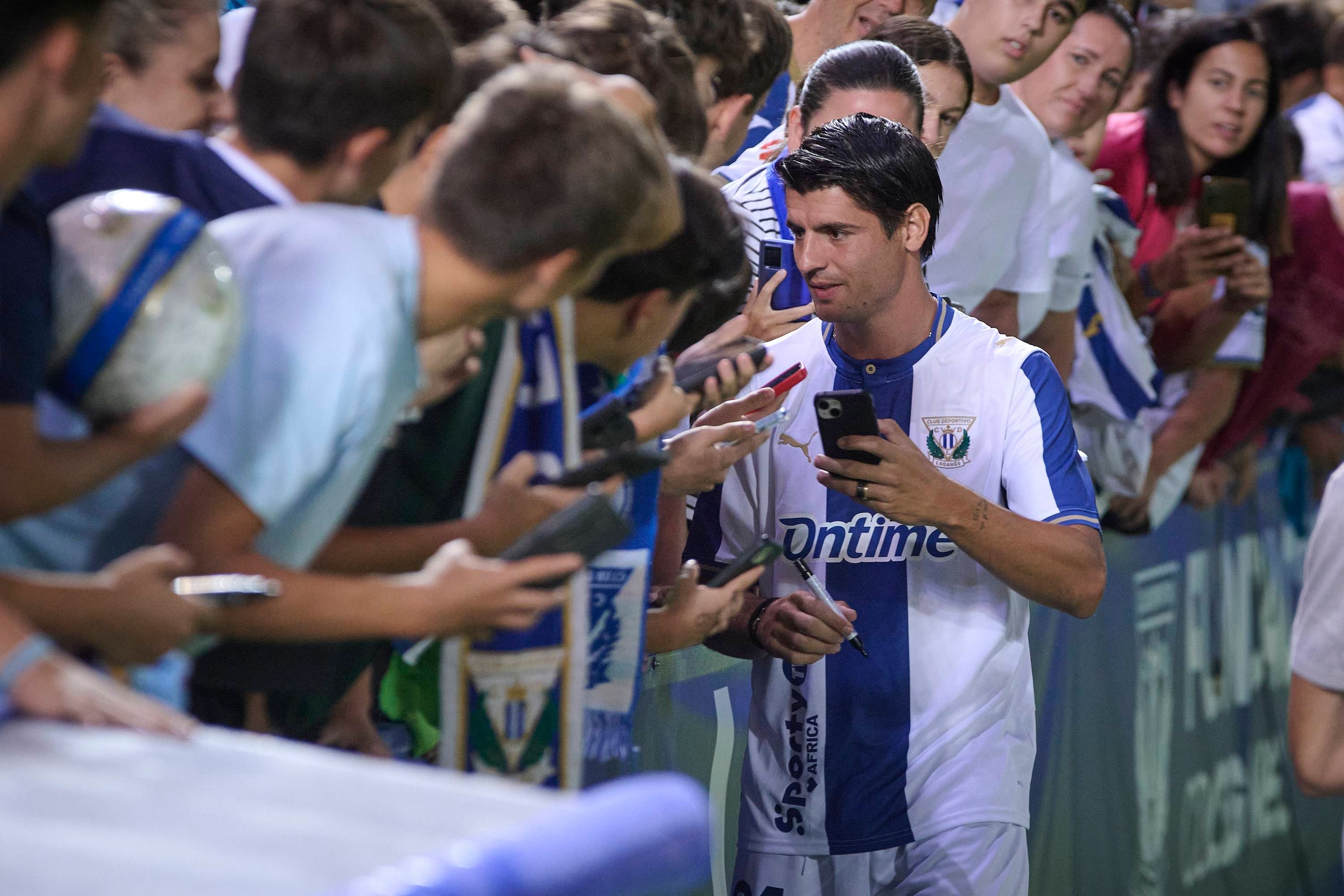 La presentación de Álvaro Morata en Leganés