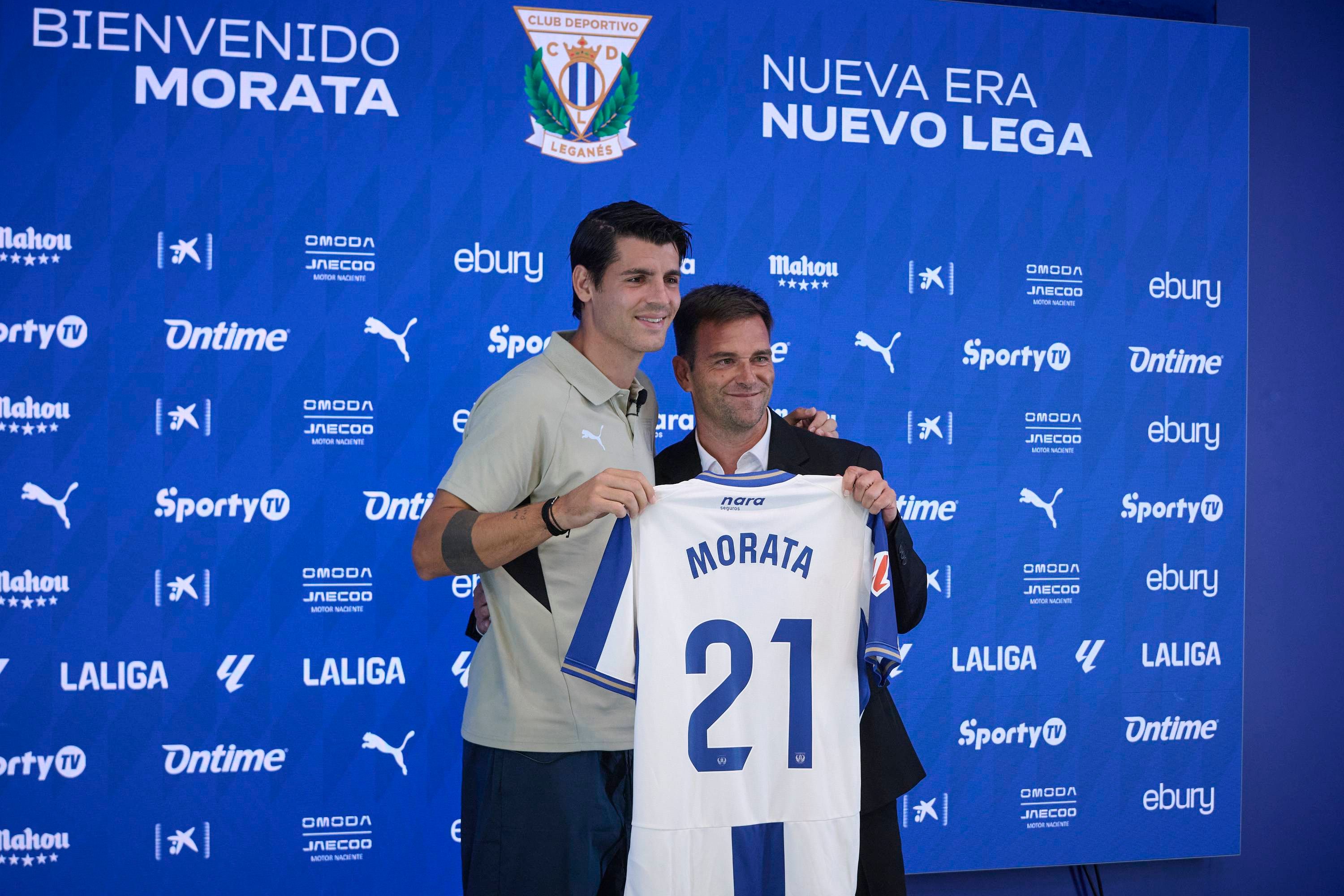 La presentación de Álvaro Morata en Leganés