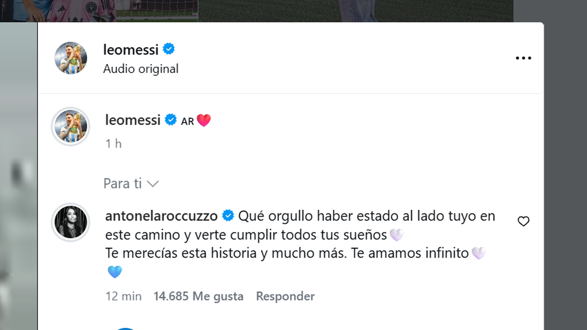 Antonela Roccuzzo manda un mensaje a Messi