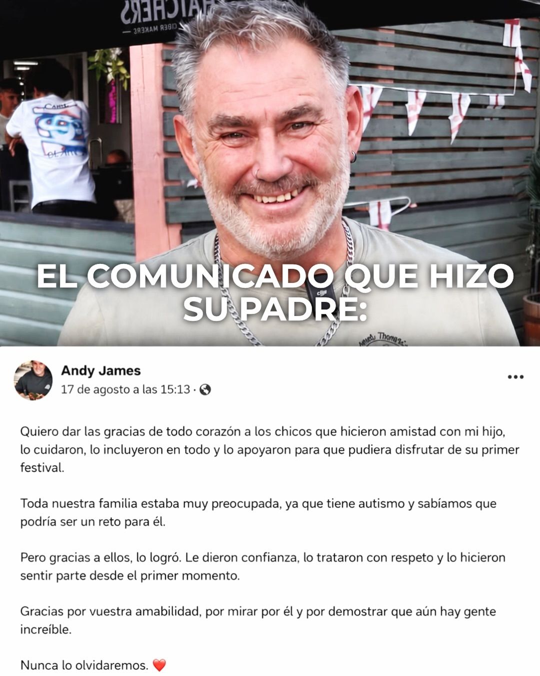 El comunicado del padre de Adam