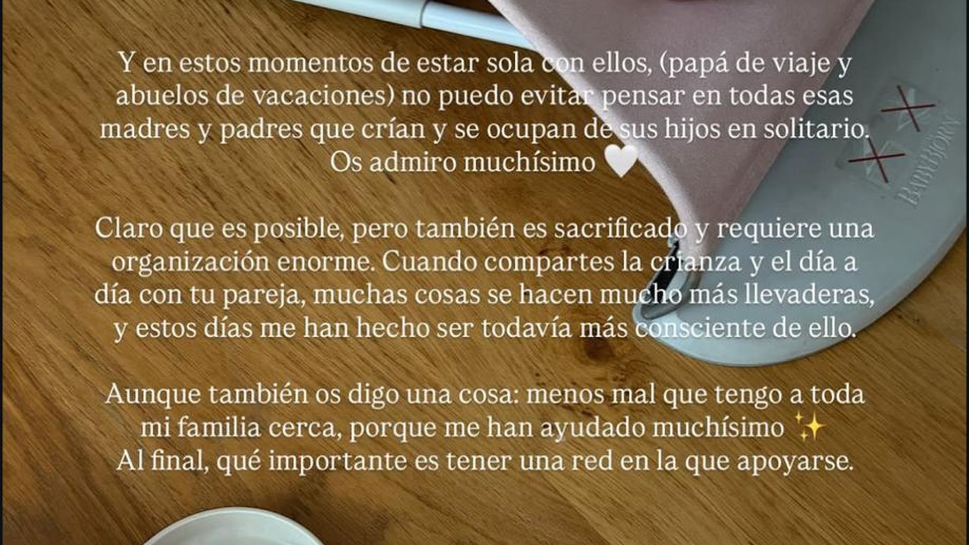 El mensaje de Ana Peleteiro sobre la crianza