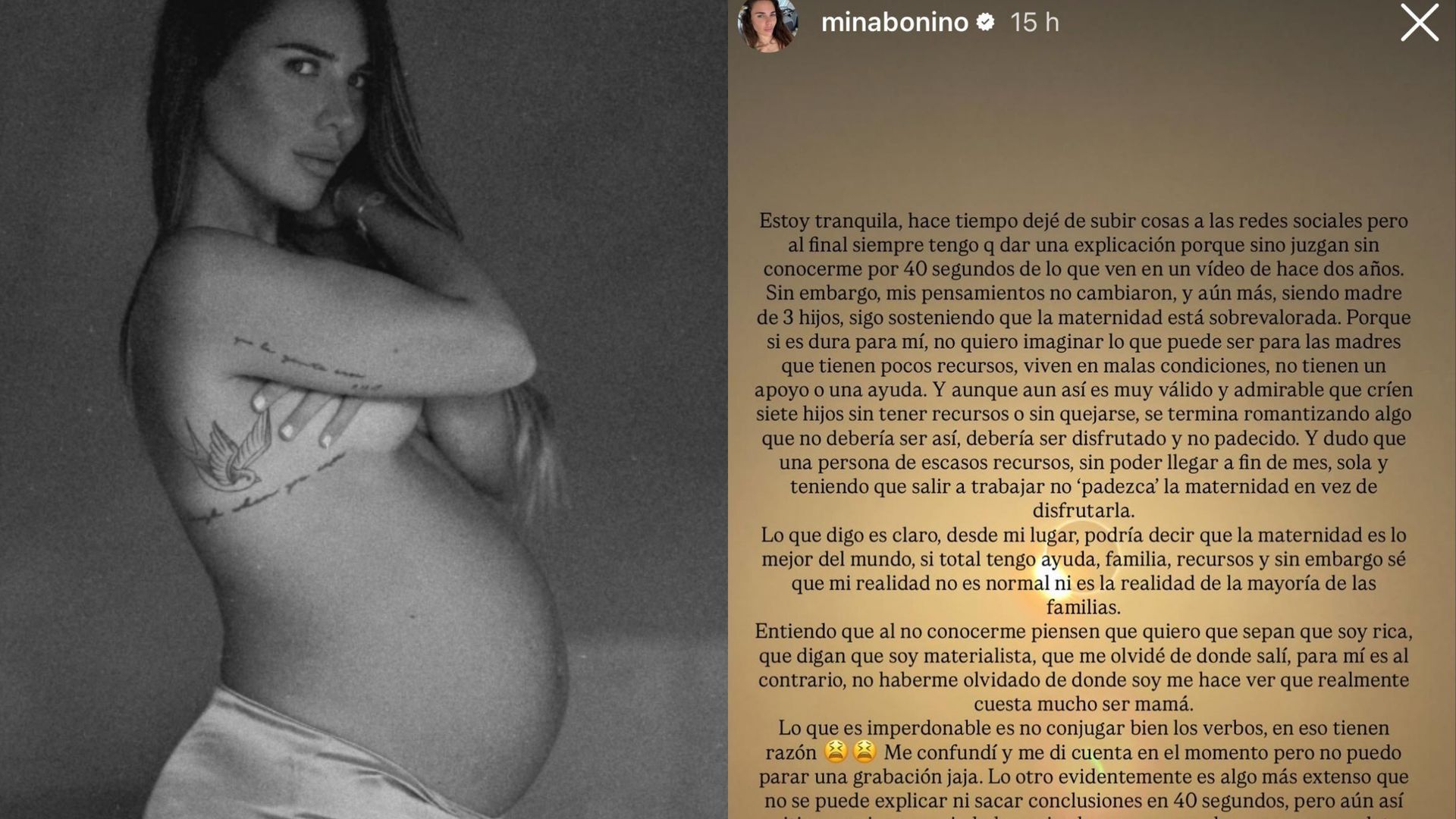 Foto y mensaje de Mina Bonino Foto y mensaje de Mina Bonino