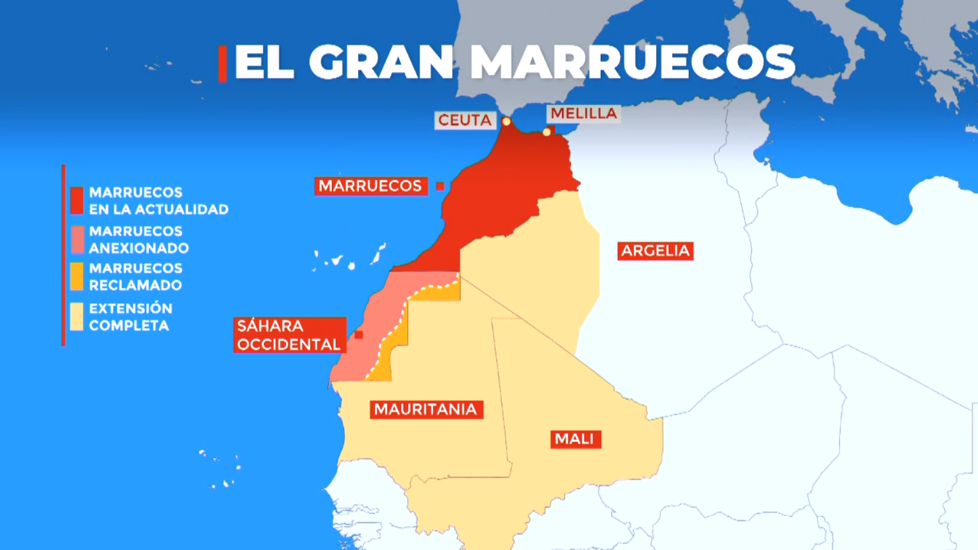 El gran Marruecos y su composición en el mapa