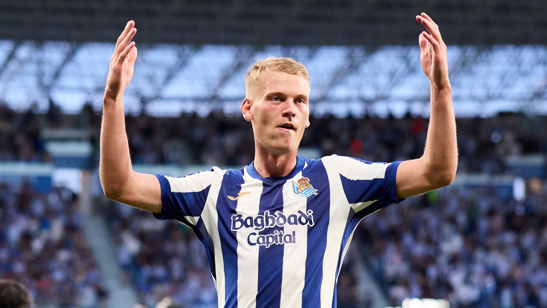 Orri Oskarsson celebrando un gol en el Real Sociedad - Espanyol de la jornada 3 Orri Oskarsson celebrando un gol en el Real Sociedad - Espanyol de la jornada 3