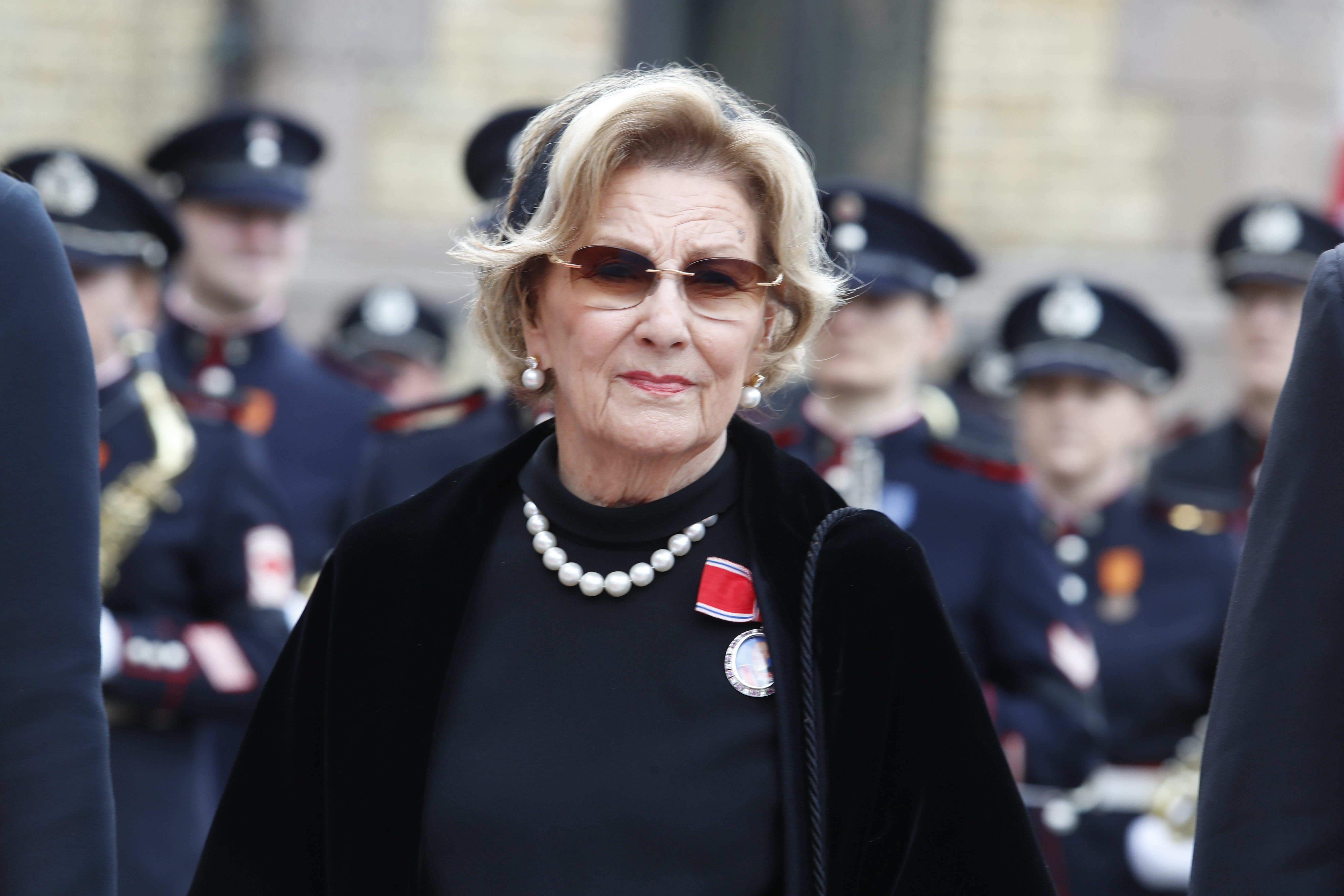 La reina Sonia a su llegada al Parlamento