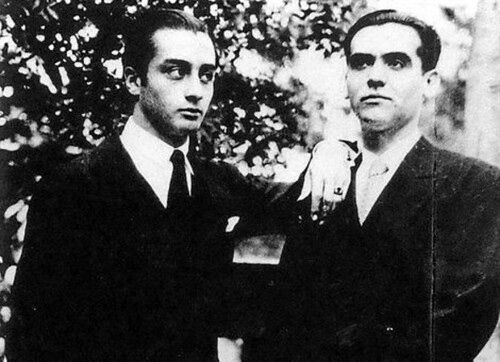 Emilio Aladrén, con Federico García Lorca