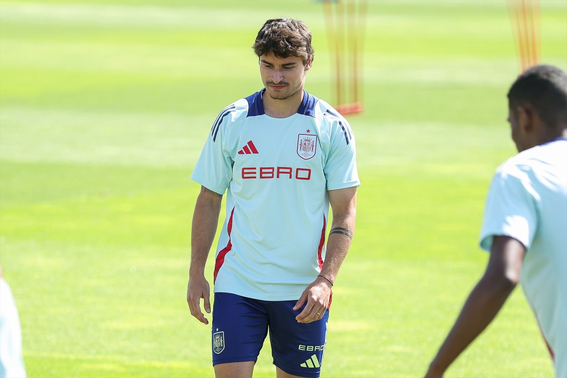 Hubo Bueno, en un entrenamiento con España sub 21