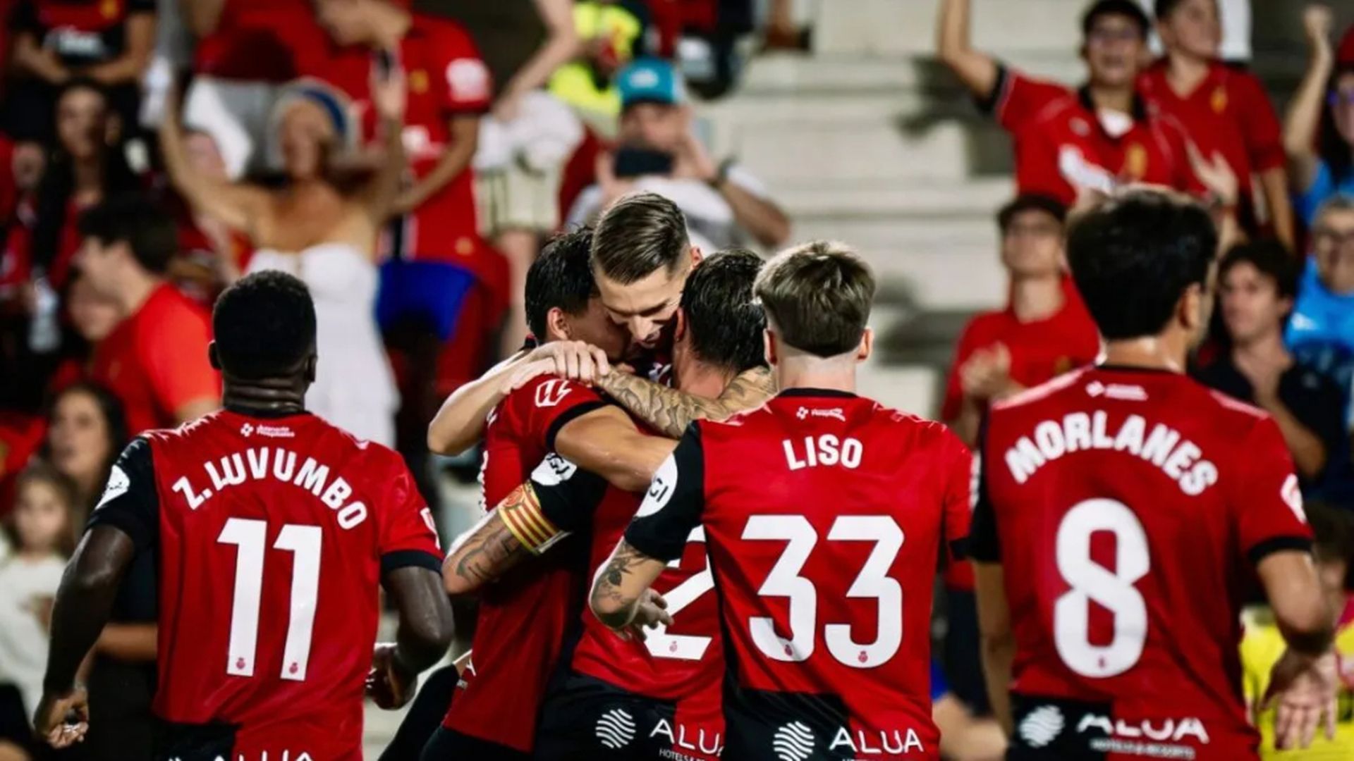 El Mallorca, celebrando un gol
