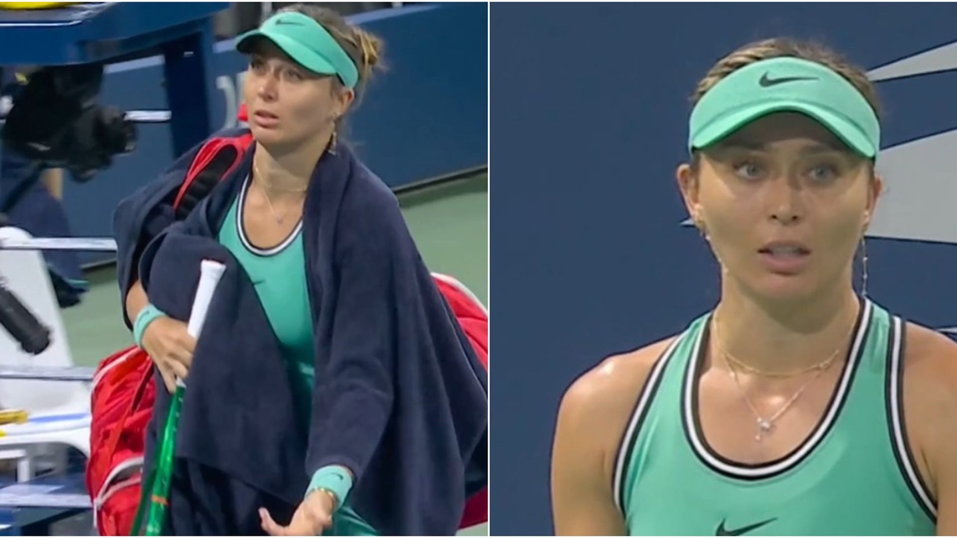 La reacción de Paula Badosa a la lluvia durante el partido La reacción de Paula Badosa a la lluvia durante el partido