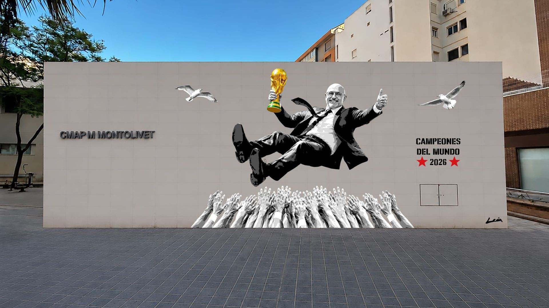 Valencia encarga una copia del mural urbano de De la Fuente vandalizado en Barcelona Valencia encarga una copia del mural urbano de De la Fuente vandalizado en Barcelona