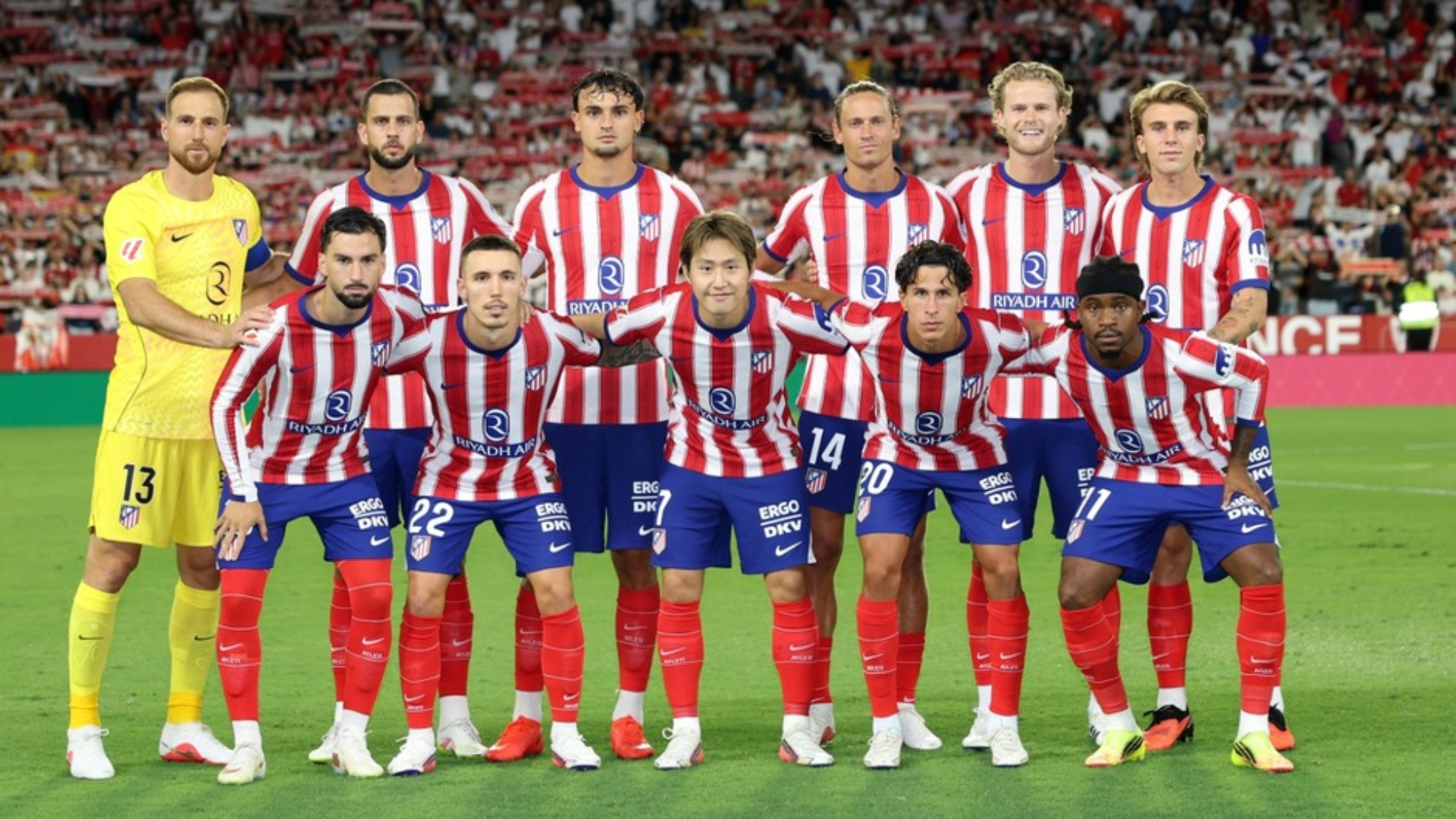 El once del Atlético de Madrid ante el Sevilla