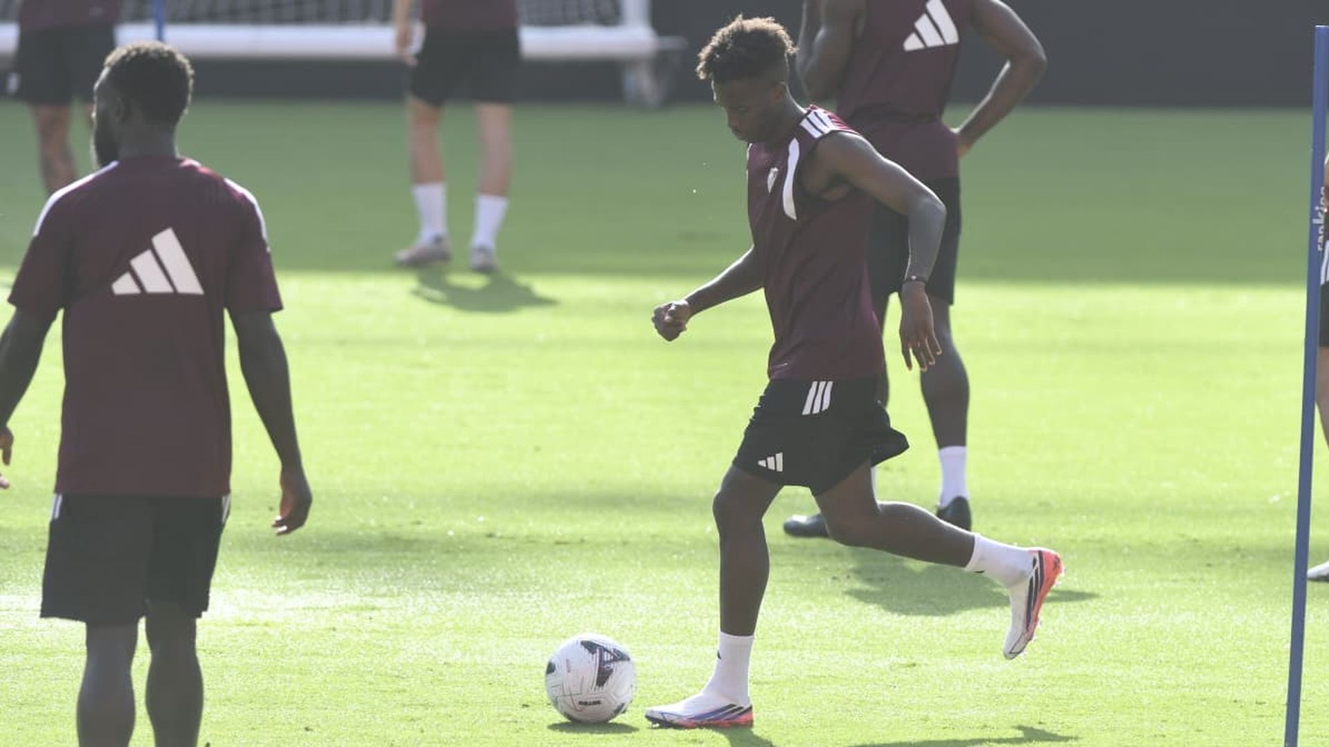 Félix Correia, en el entrenamiento de este jueves Félix Correia, en el entrenamiento de este jueves