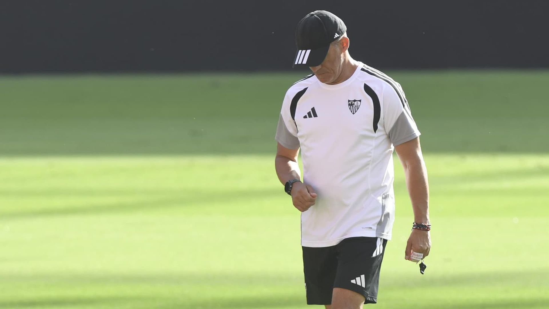 Luis García Plaza, en el entrenamiento de este jueves