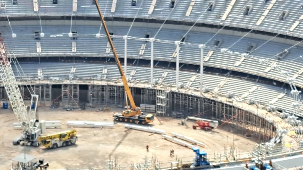 Ya ha comenzado el izado de cables del Nou Mestalla