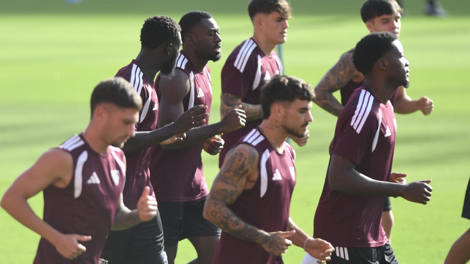 Youssouf Fofana, en su primer entrenamiento con el Sevilla