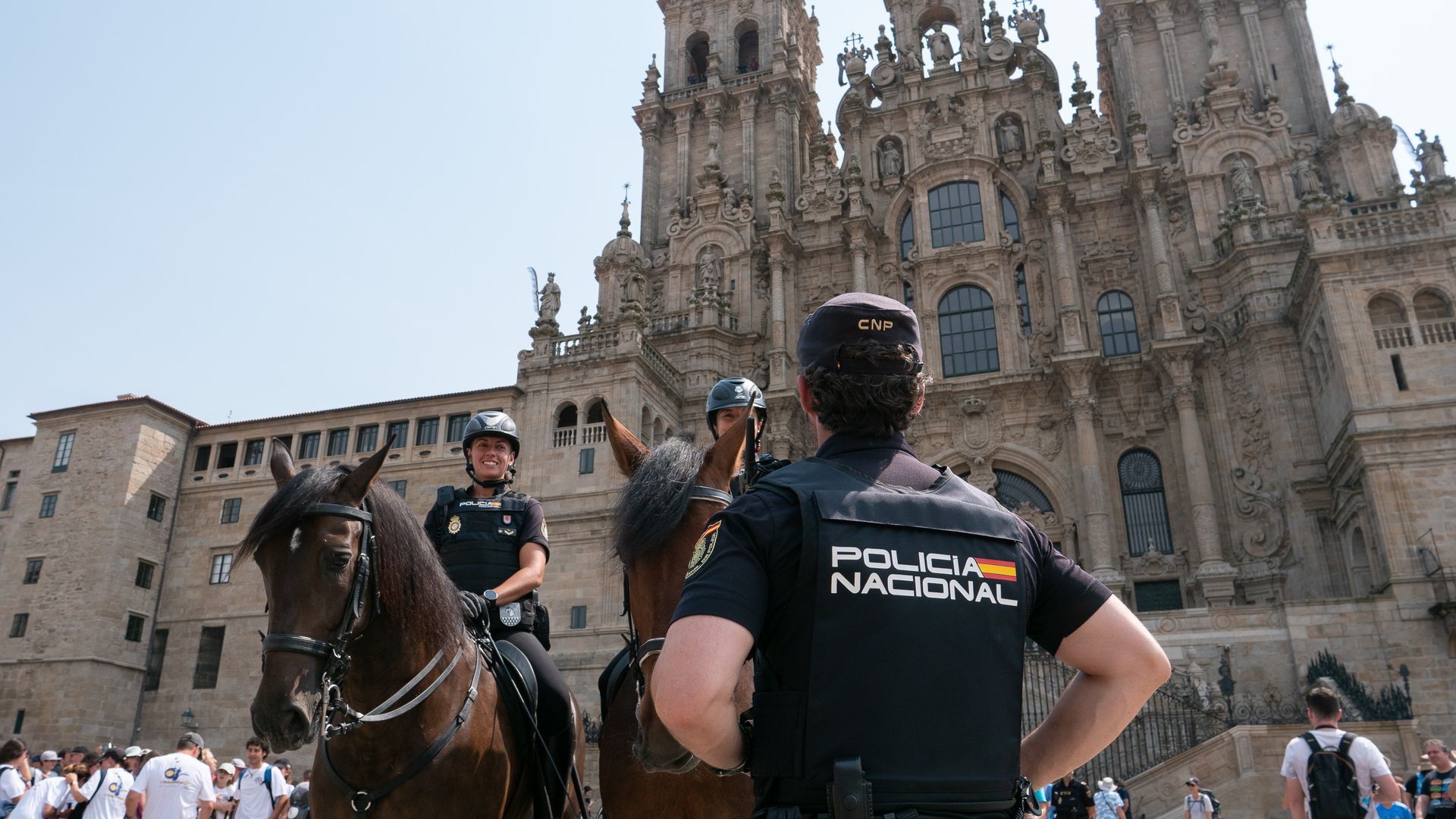 Imagen de archivo de agentes de la Policía en Santiago Imagen de archivo de agentes de la Policía en Santiago