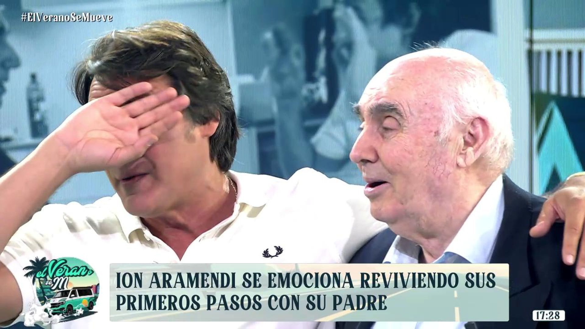 Ion Aramendi, emocionado en el plató de 'El verano se mueve'
