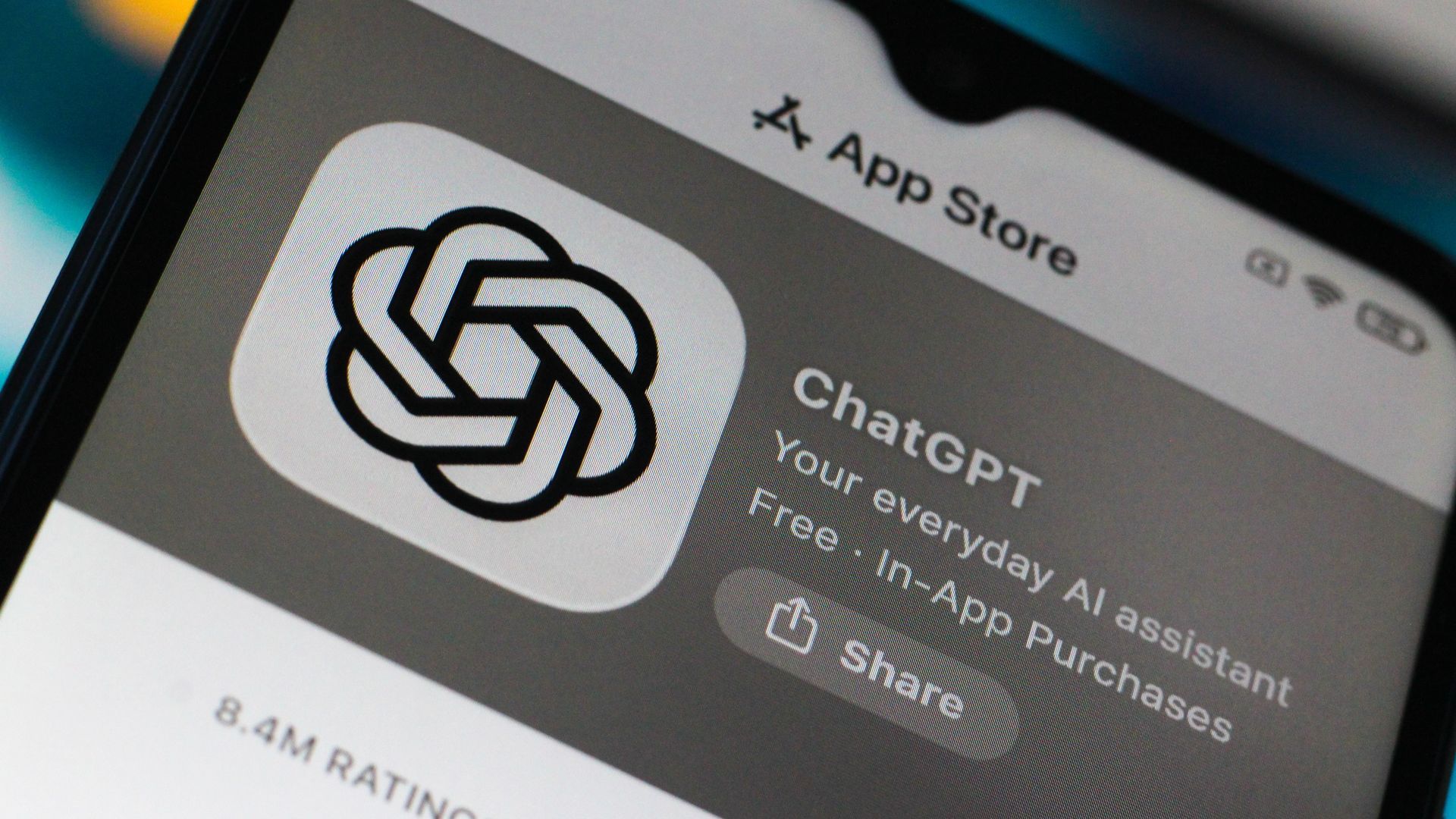 Una imagen de la app de chatGPT en un móvil Una imagen de la app de chatGPT en un móvil
