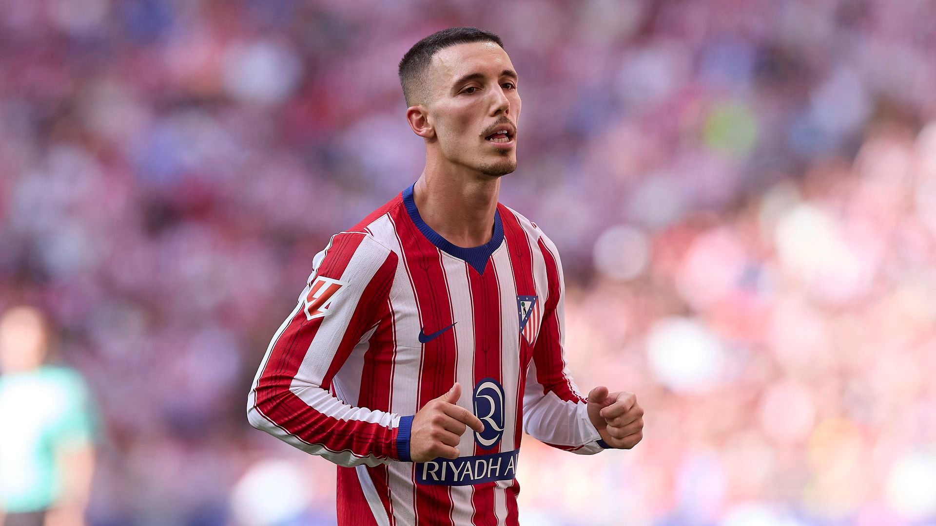 Álex Grimaldo, en un partido con el Atlético de Madrid