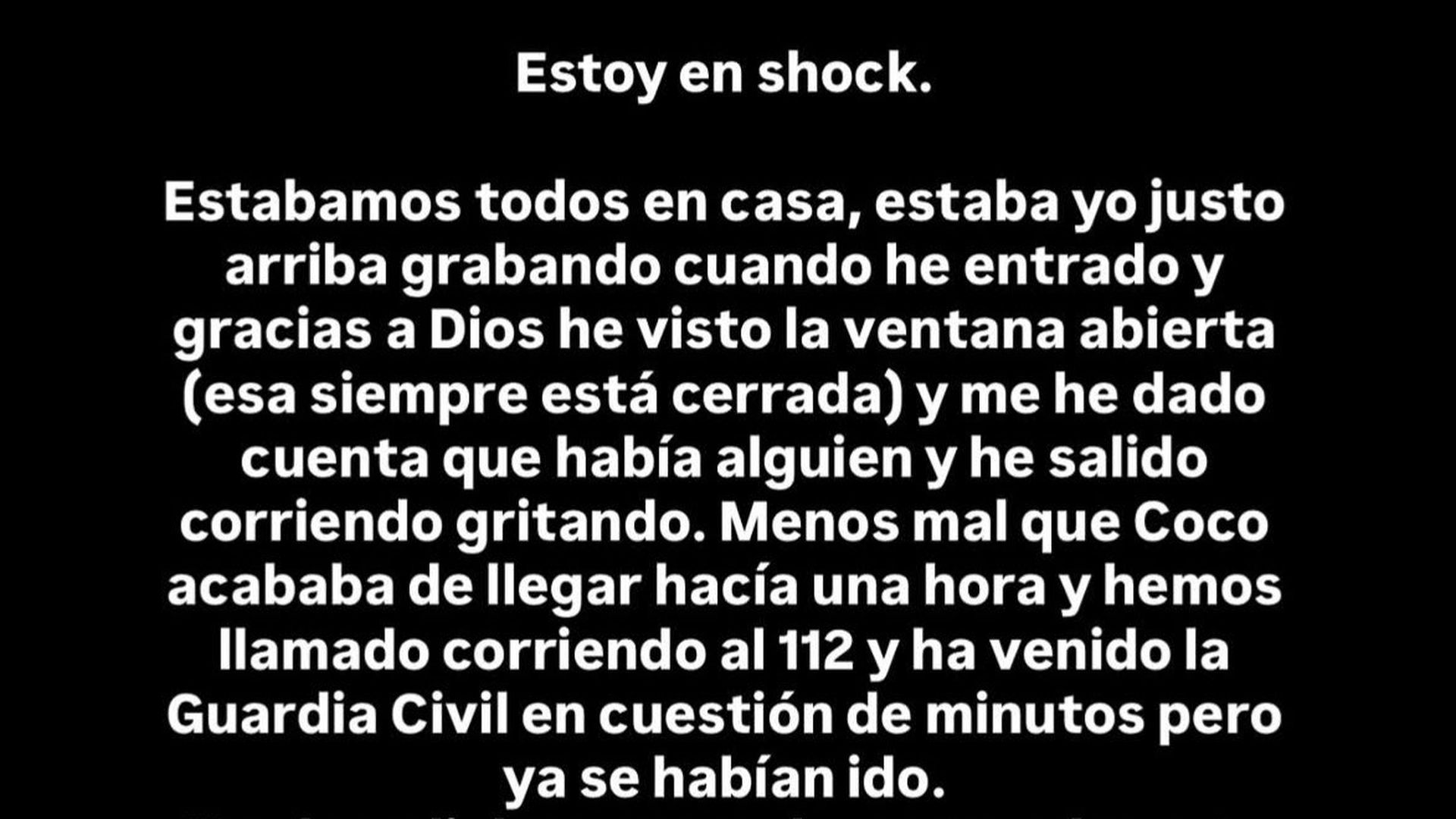 El storie de Rocío Osorno tras el robo