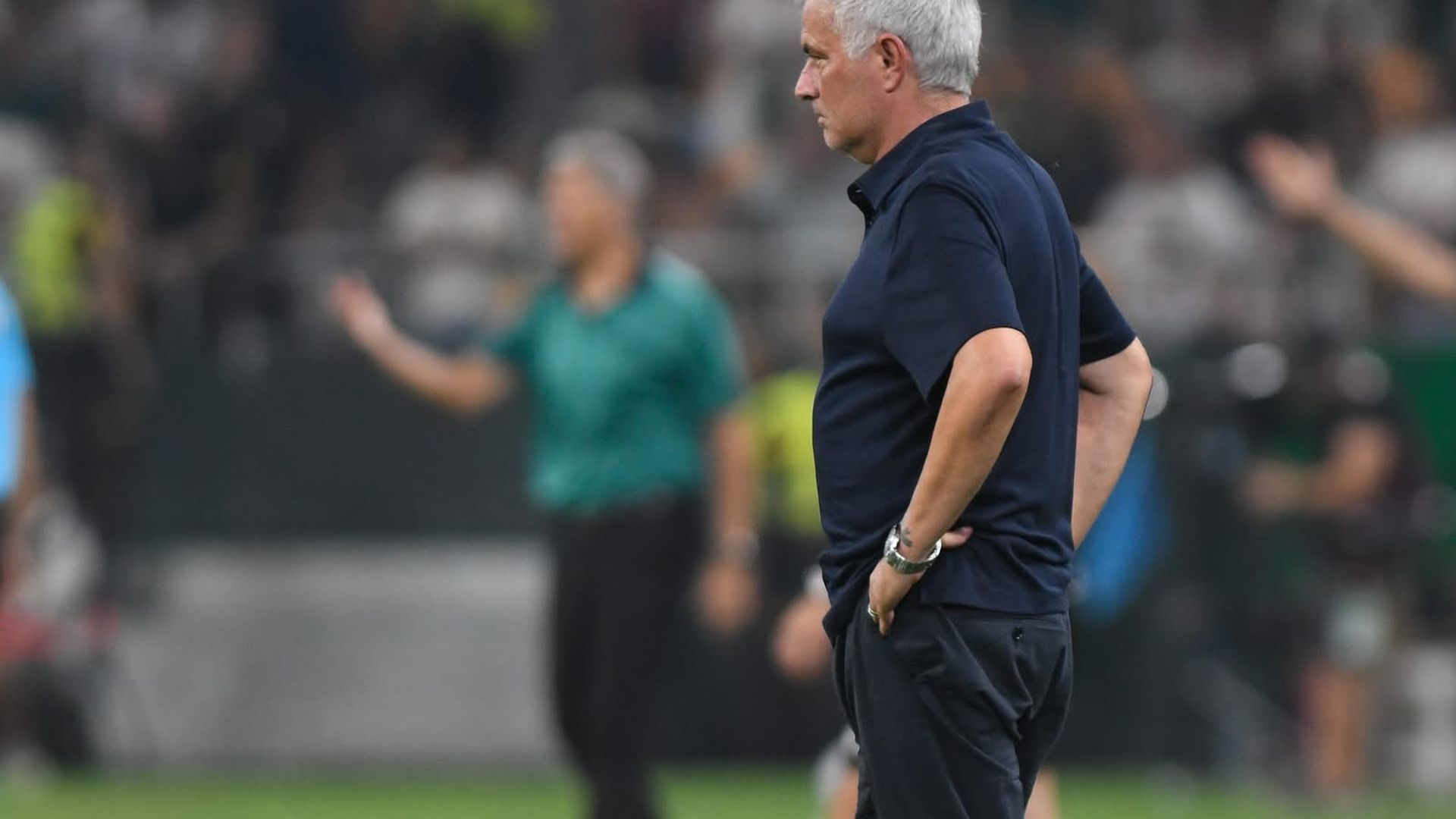 Mourinho, serio en la banda el pasado viernes en La Cartuja.