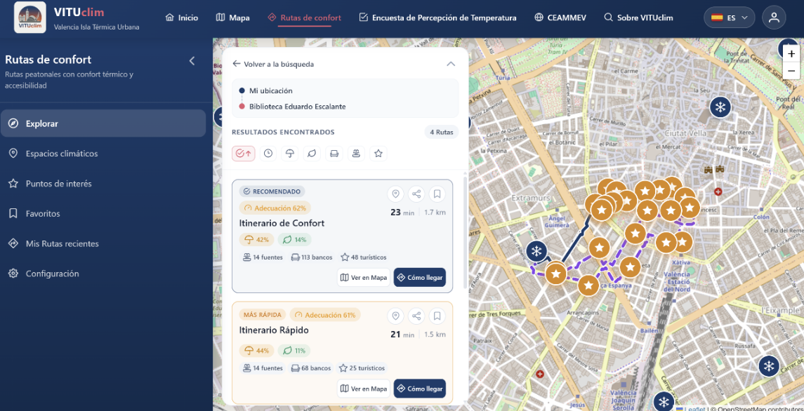 Rutas de confort de Vituclim