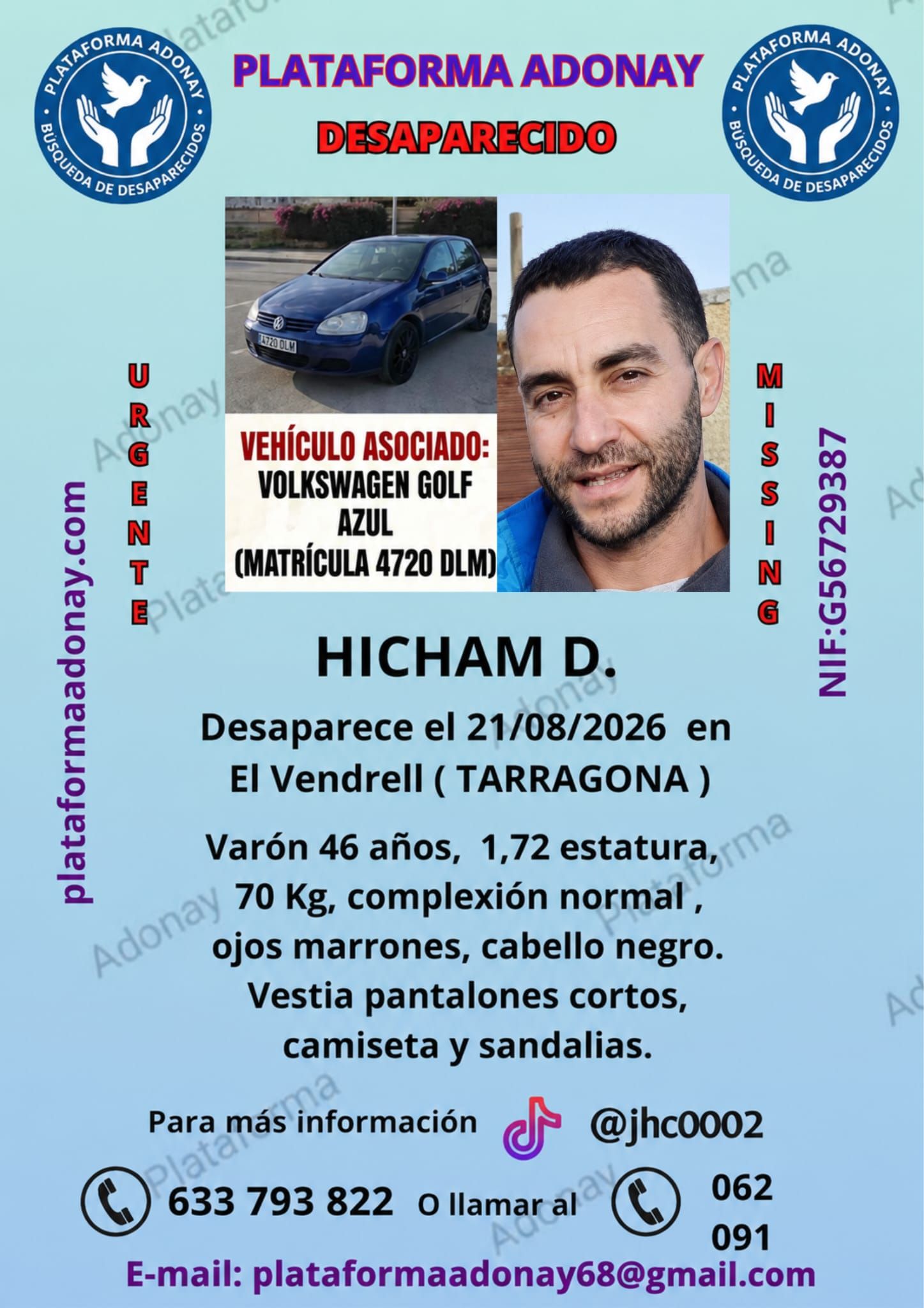 Cartel de búsqueda de Hicham