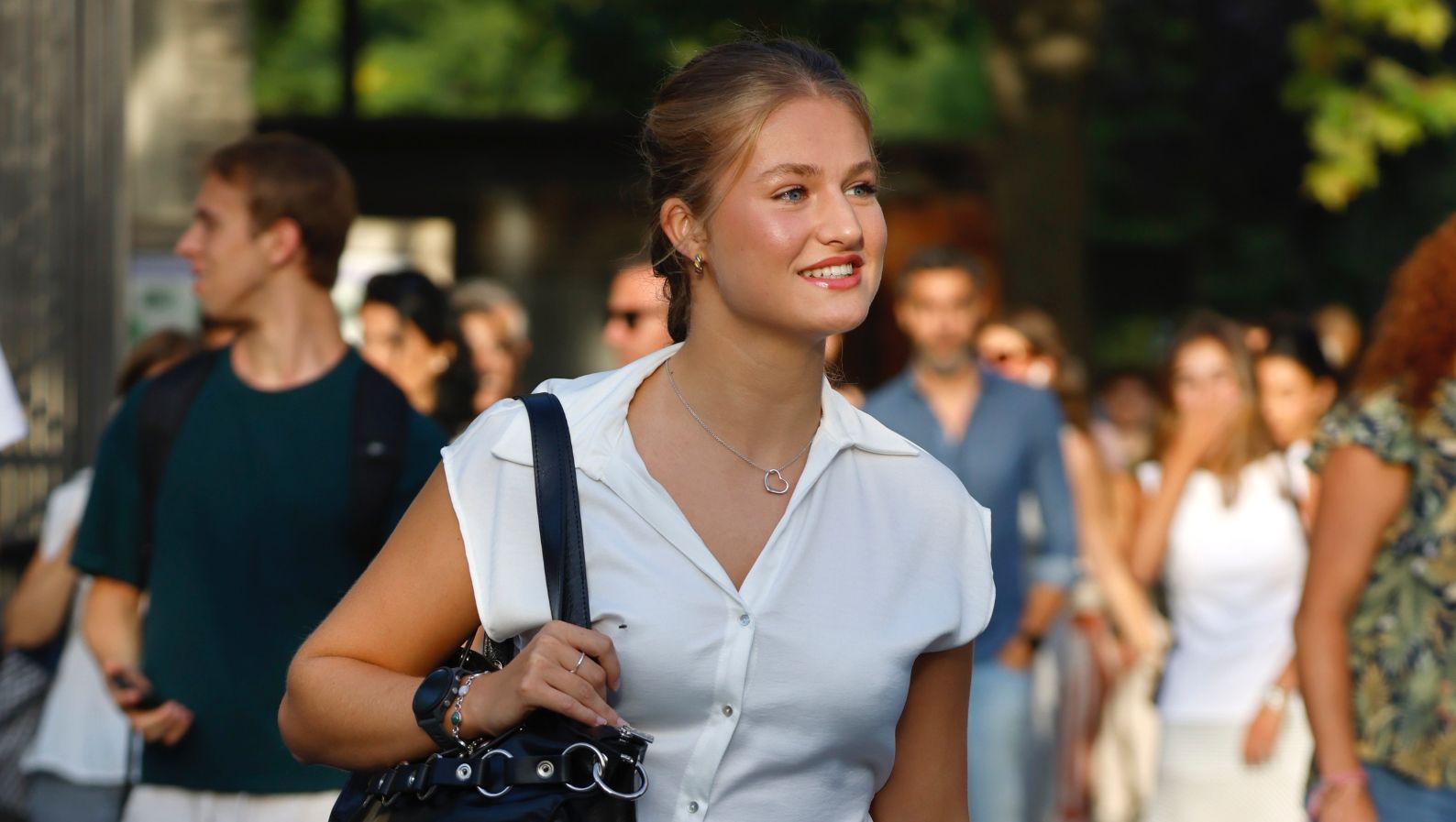 La princesa Leonor en su llegada a la Universidad Carlos III de Madrid