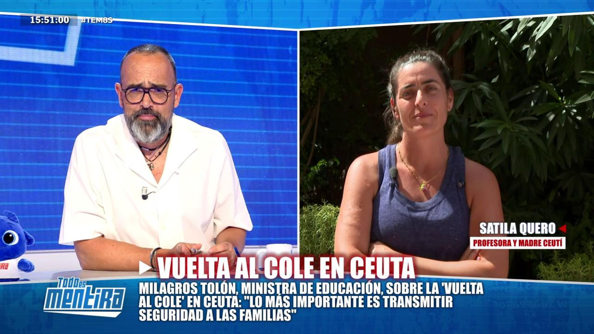Satila Quero, profesora y madre ceutí, sobre la vuelta al colegio en la ciudad: "Han faltado bastantes alumnos" Satila Quero, profesora y madre ceutí, sobre la vuelta al colegio en la ciudad: "Han faltado bastantes alumnos"