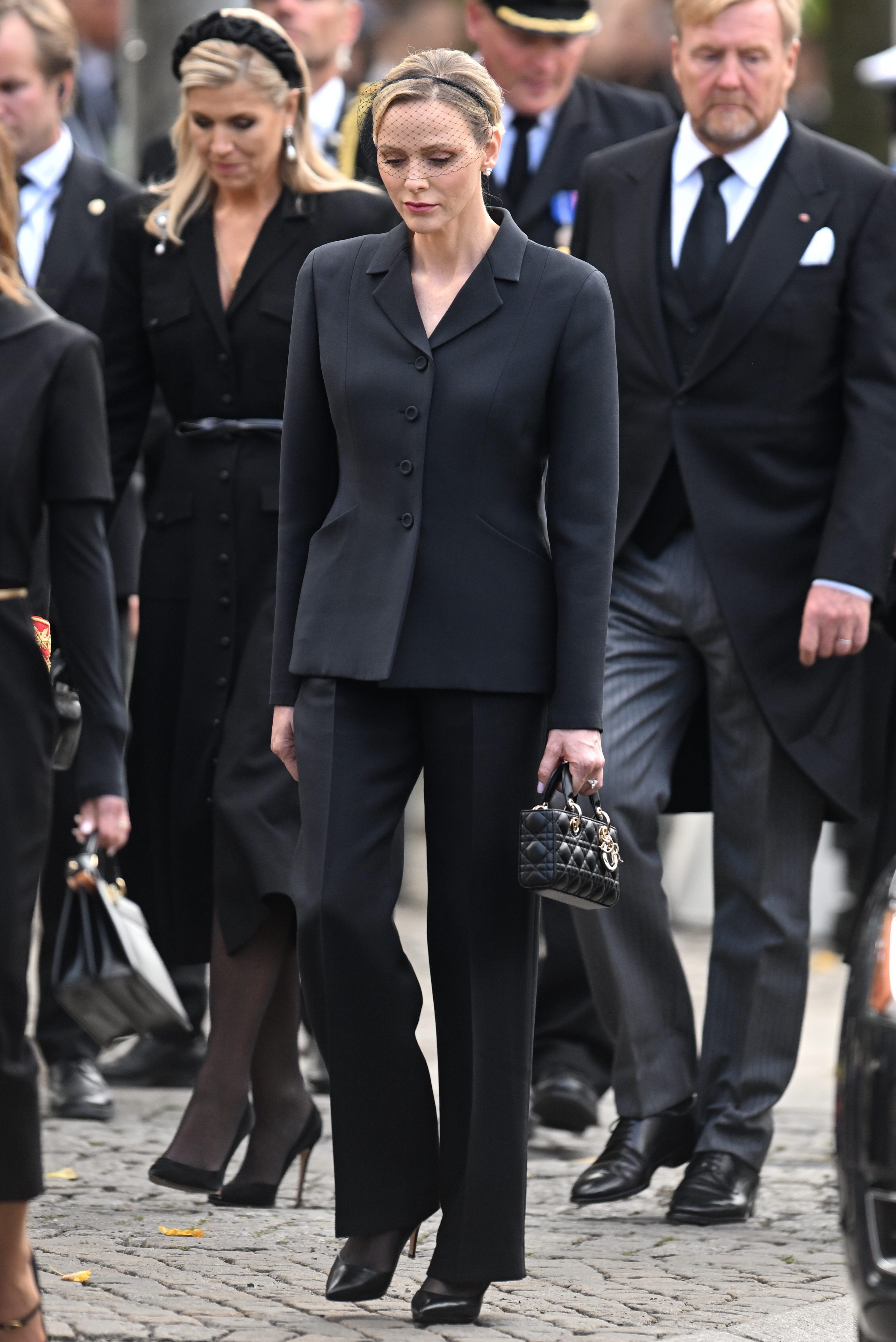 Charlene de Mónaco durante el cortejo fúnebre