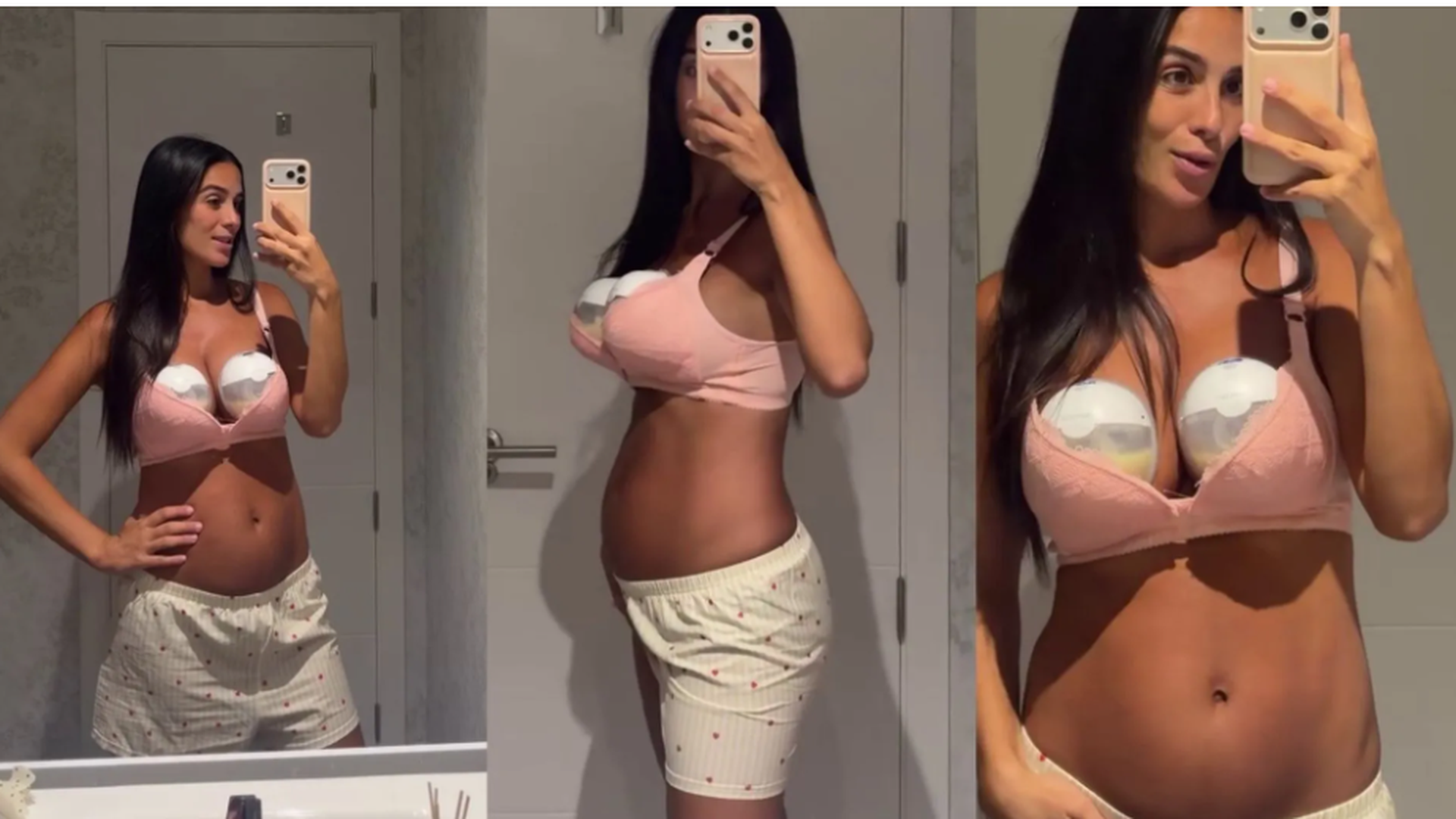 Claudia extrayéndose leche